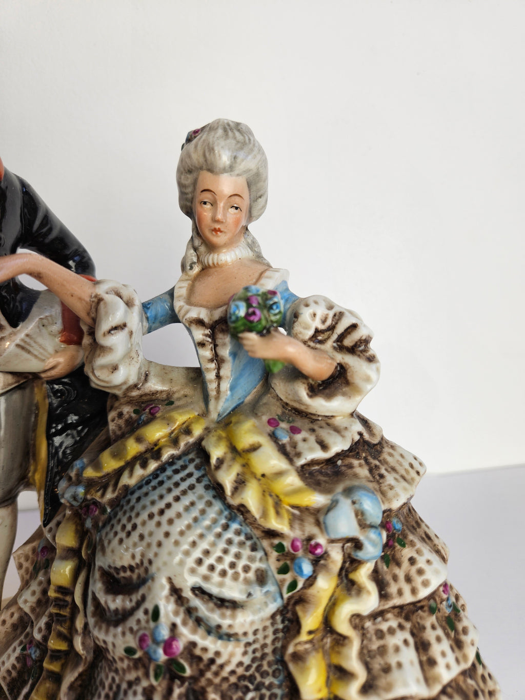 Antiek Gräfenthal Porseleinen Beeldje | Rococo Koppel | Duitsland ca. 1859 | 20x20cm