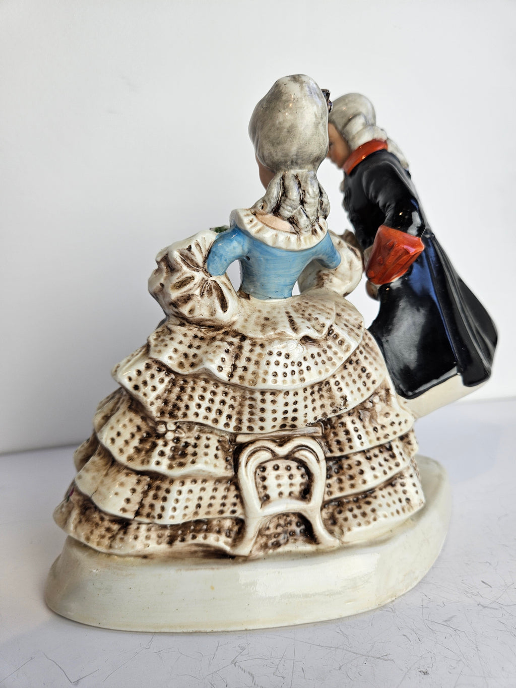 Antiek Gräfenthal Porseleinen Beeldje | Rococo Koppel | Duitsland ca. 1859 | 20x20cm