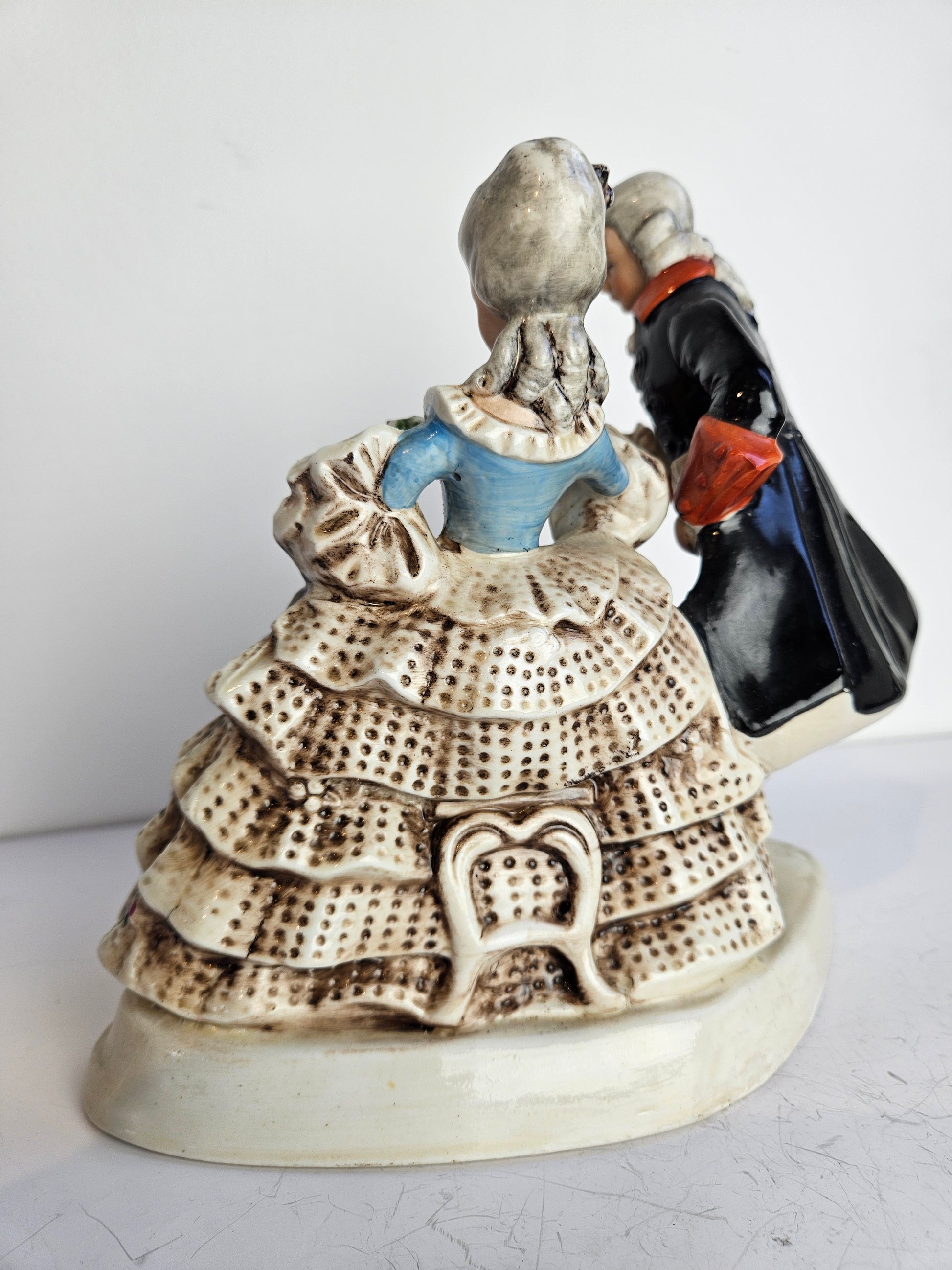 Antiek Gräfenthal Porseleinen Beeldje | Rococo Koppel | Duitsland ca. 1859 | 20x20cm