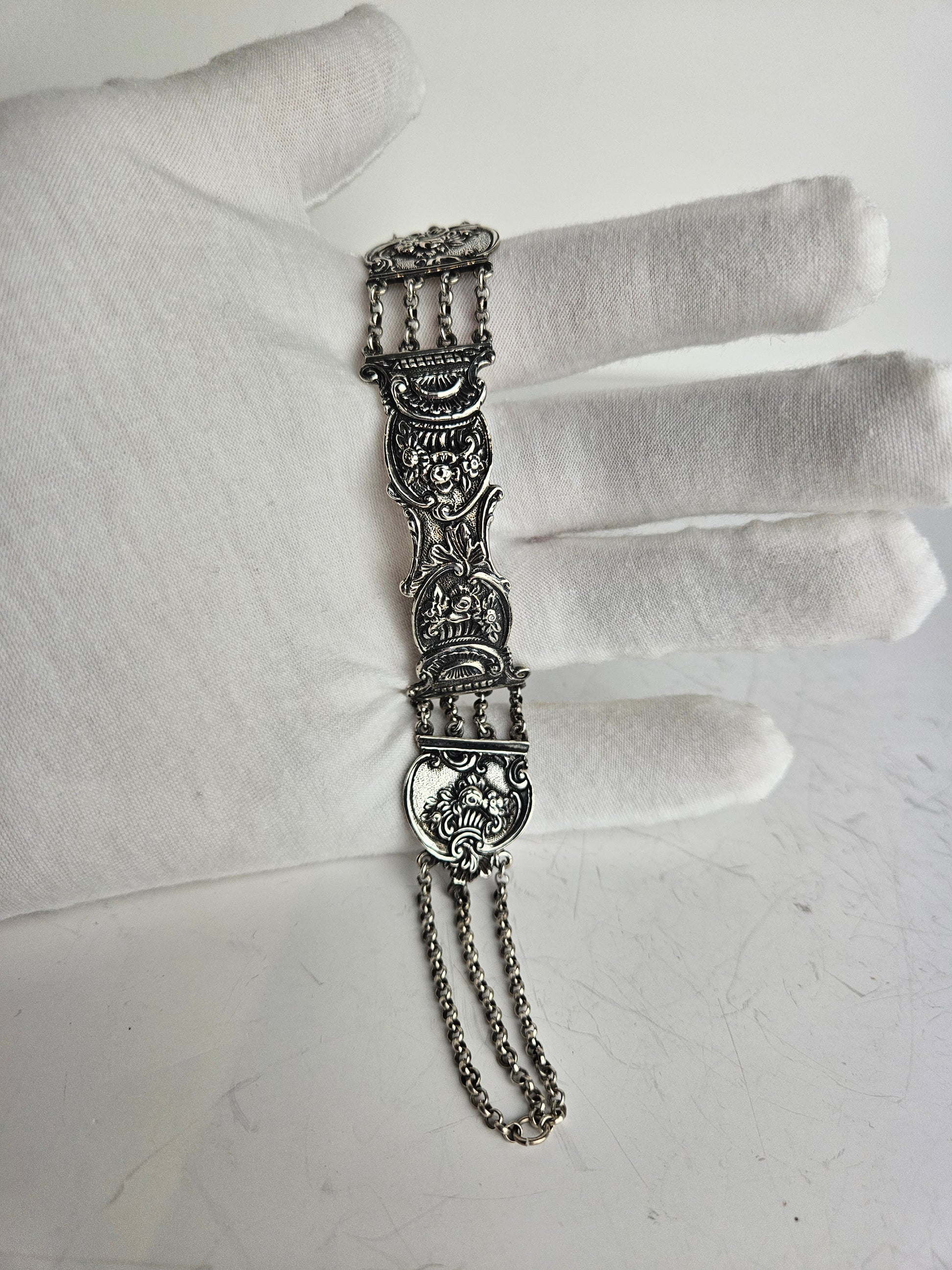 Antieke Zilveren Bijbelslot Armband | ca. 21 cm