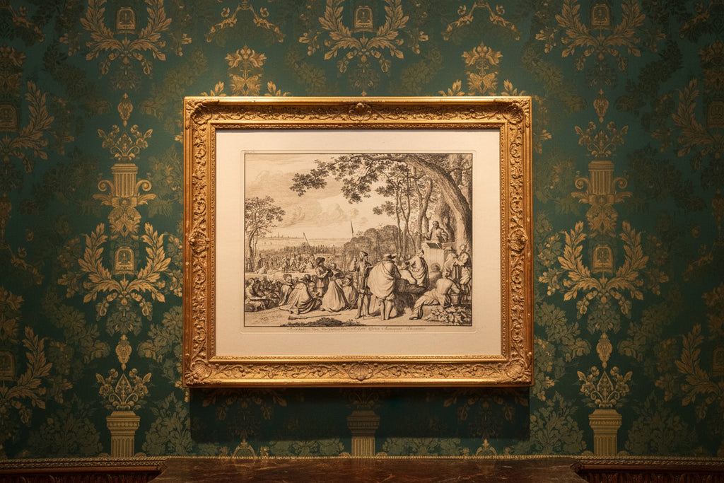 Antieke historische prent – Hagenpreken buiten Antwerpen, 1566

Jan Luyken, ca. 1677–1679