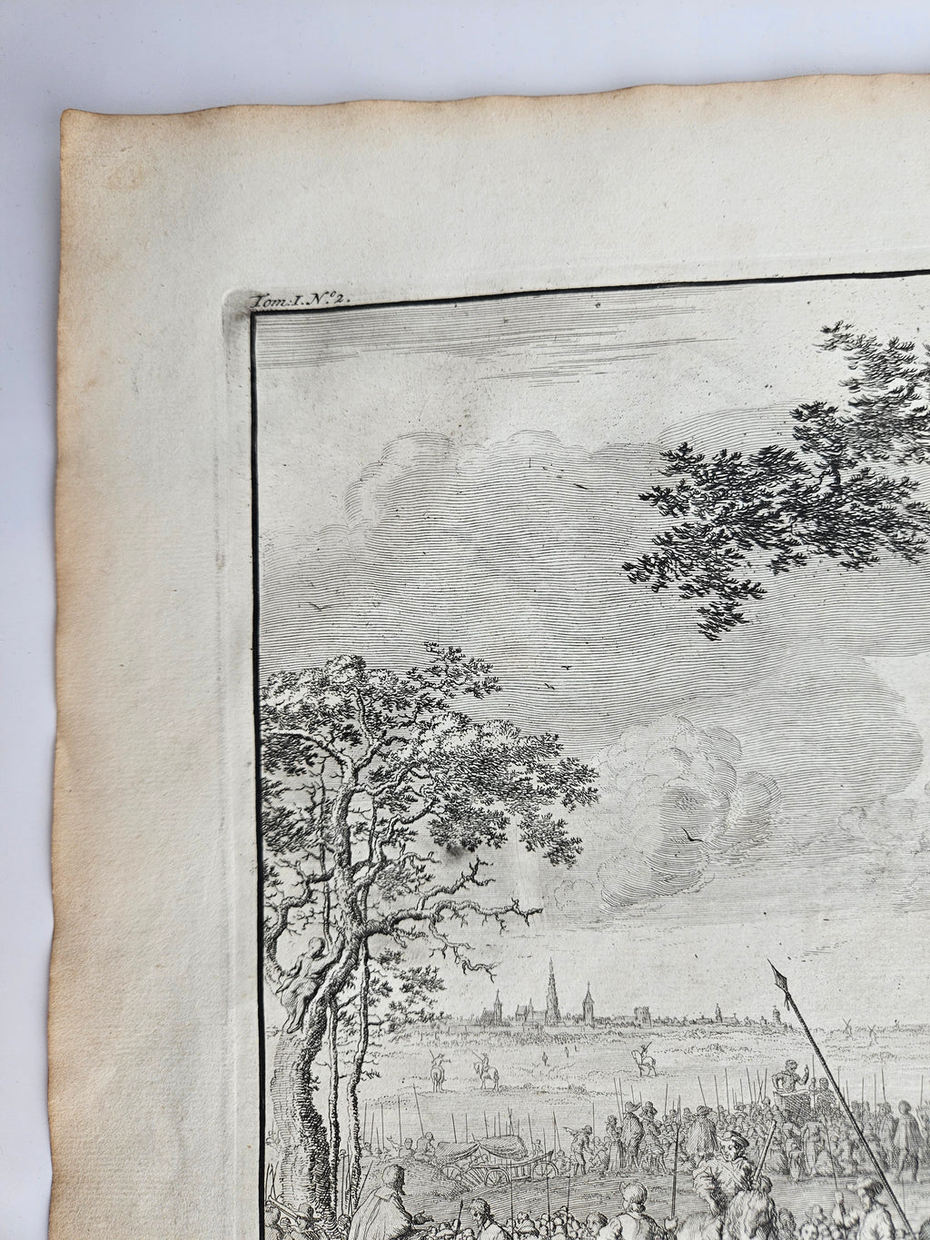 Antieke historische prent | Hagenpreken buiten Antwerpen, 1566 | Jan Luyken, ca. 1677–1679