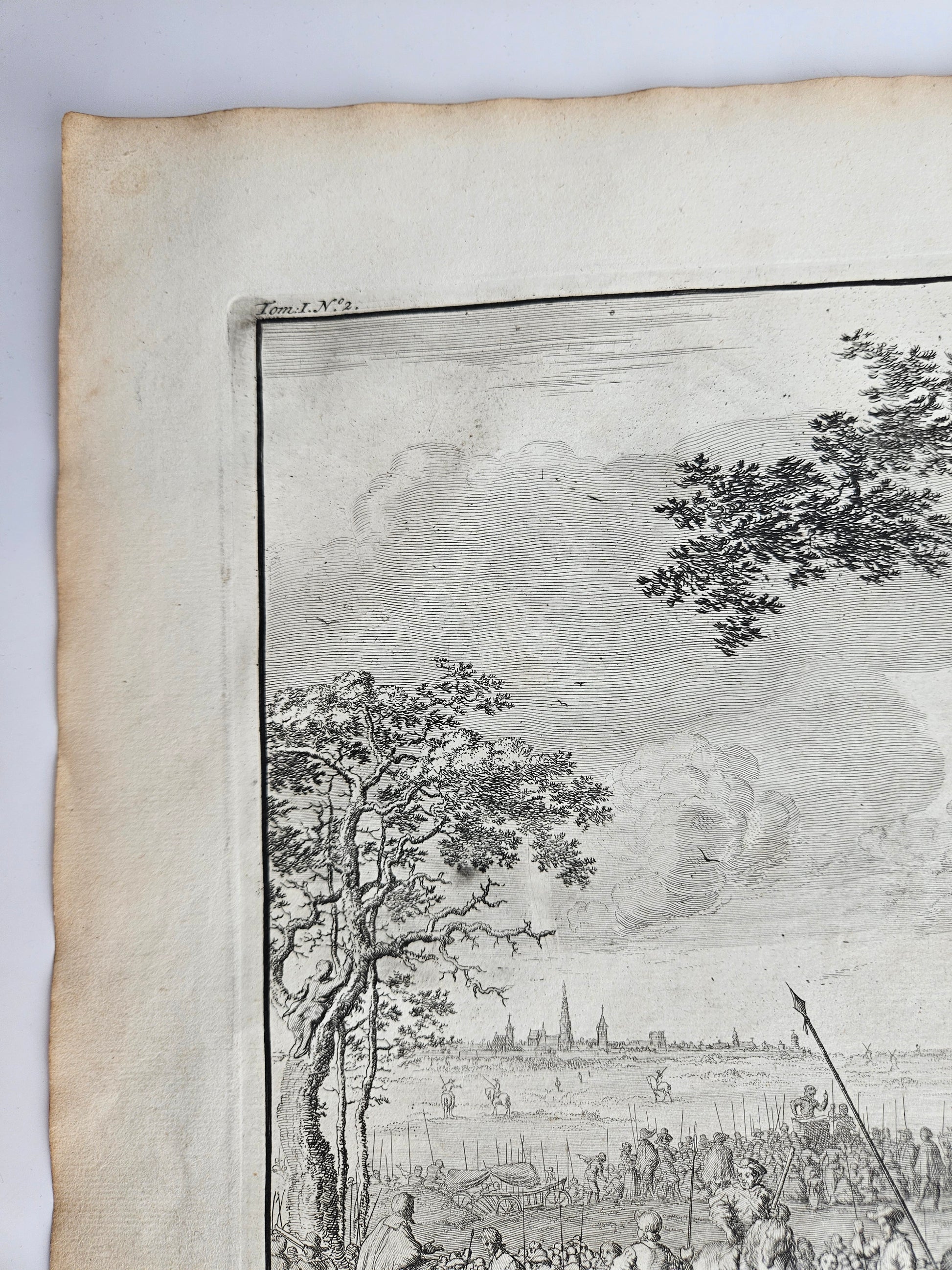 Antieke historische prent | Hagenpreken buiten Antwerpen, 1566 | Jan Luyken, ca. 1677–1679