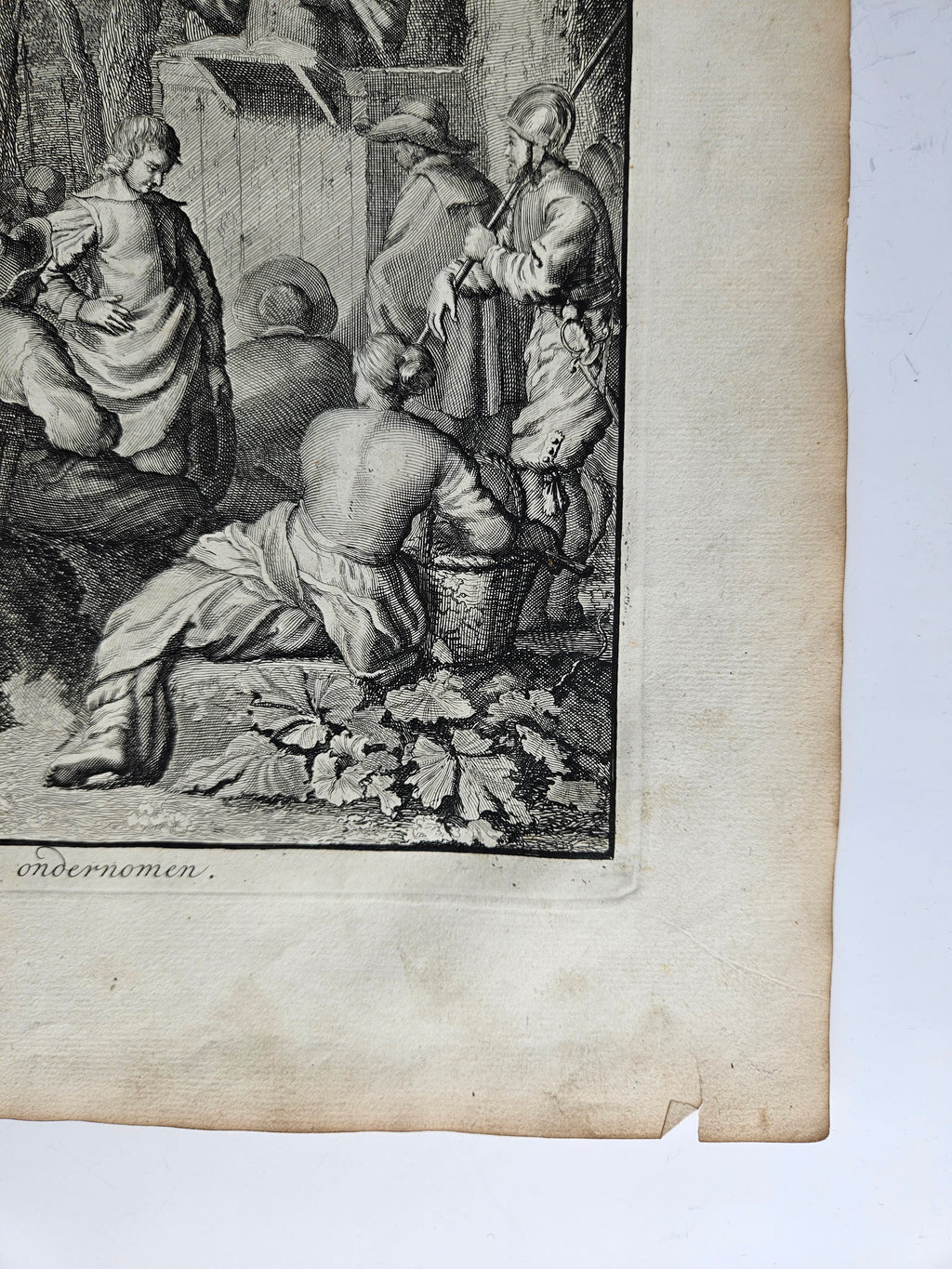 Antieke historische prent | Hagenpreken buiten Antwerpen, 1566 | Jan Luyken, ca. 1677–1679