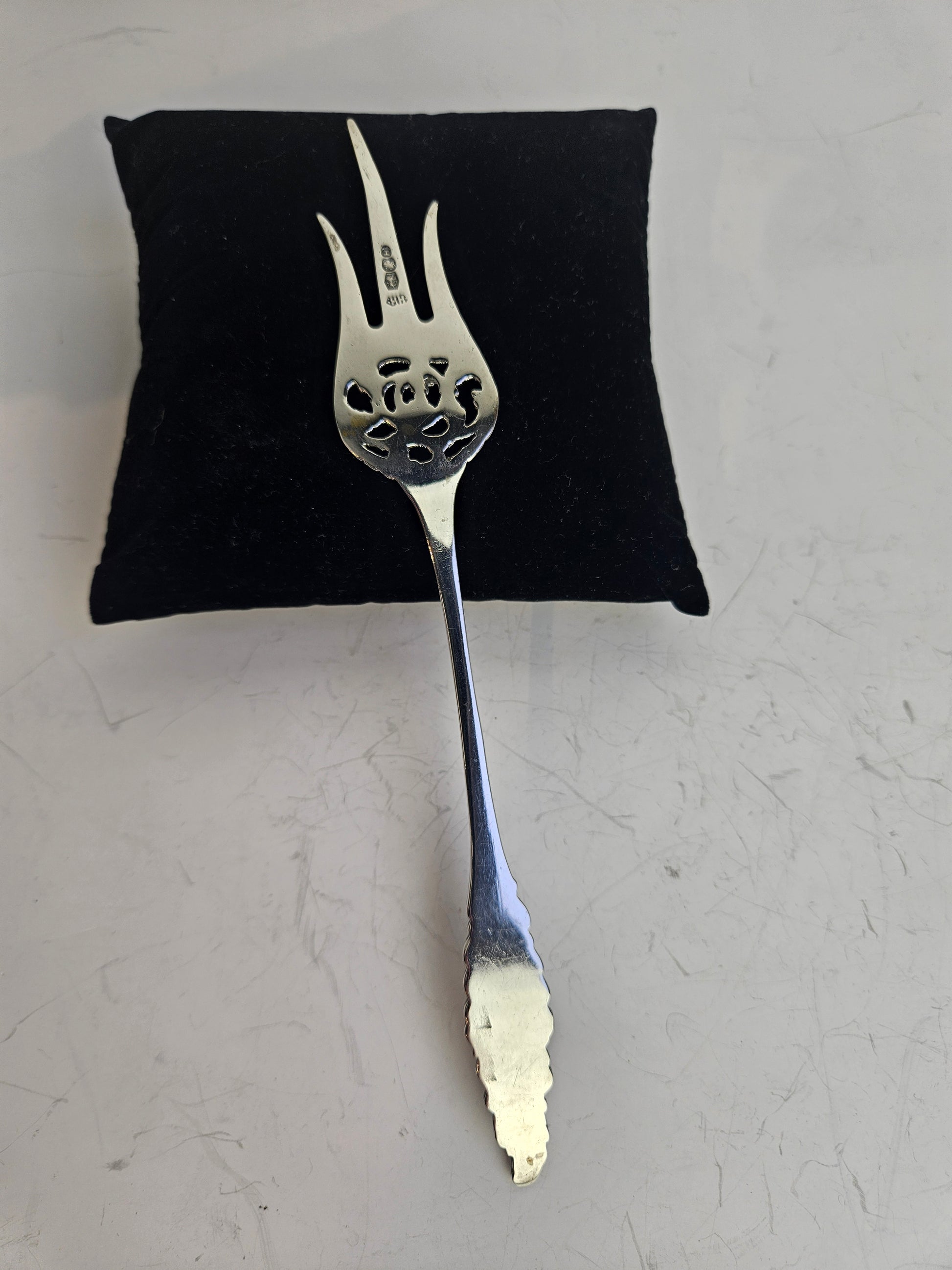 Prachtige Vintage Zilveren Rozenvork - Cakevork