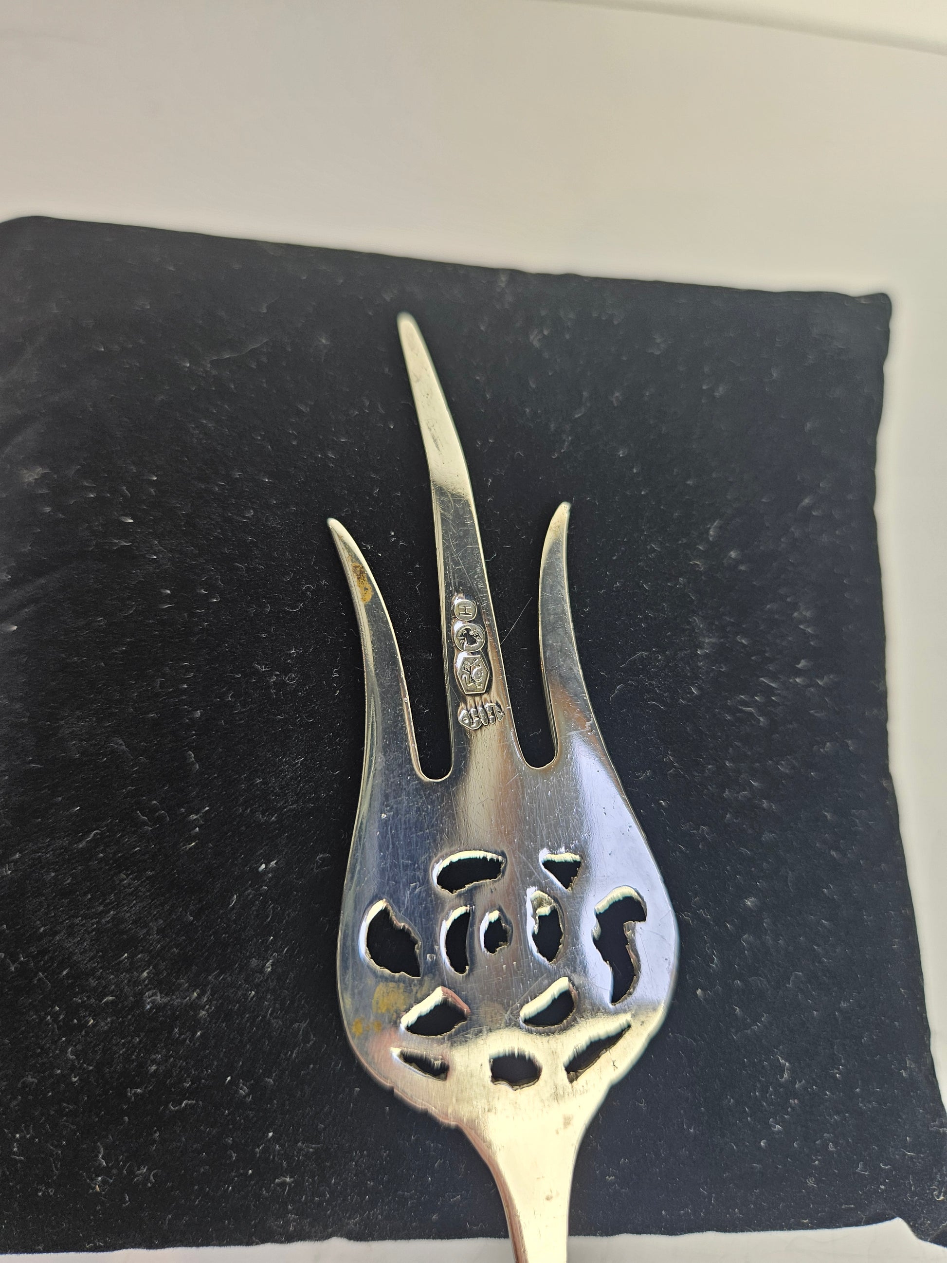 Prachtige Vintage Zilveren Rozenvork - Cakevork