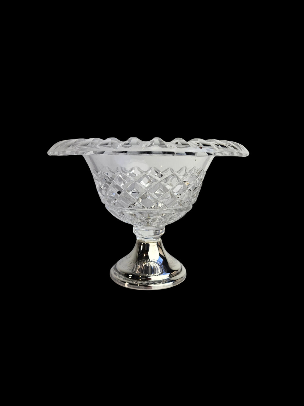 Kristallen bakje met zilver