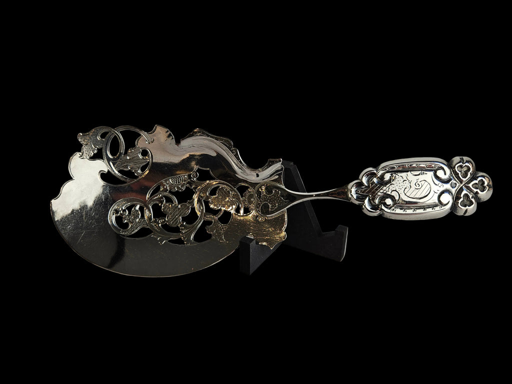 Antieke Zilveren Visschep –  Hollands Vakmanschap - Bestek