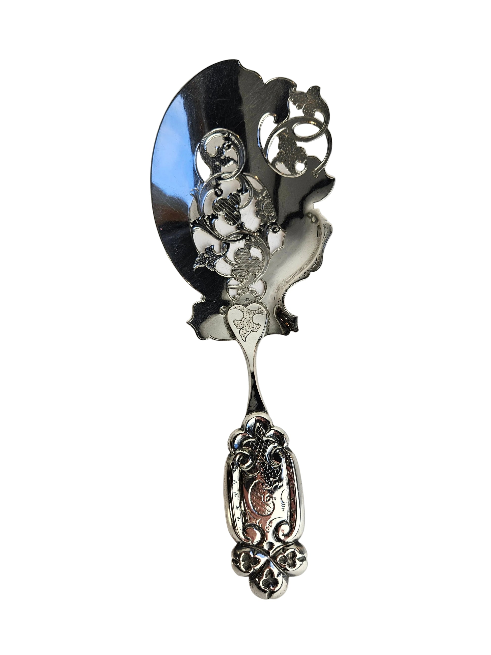 Antieke Zilveren Visschep –  Hollands Vakmanschap - Bestek