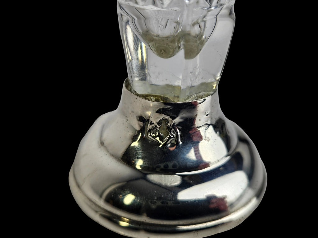 Kristallen vaasje op zilveren voet | 14,5 cm