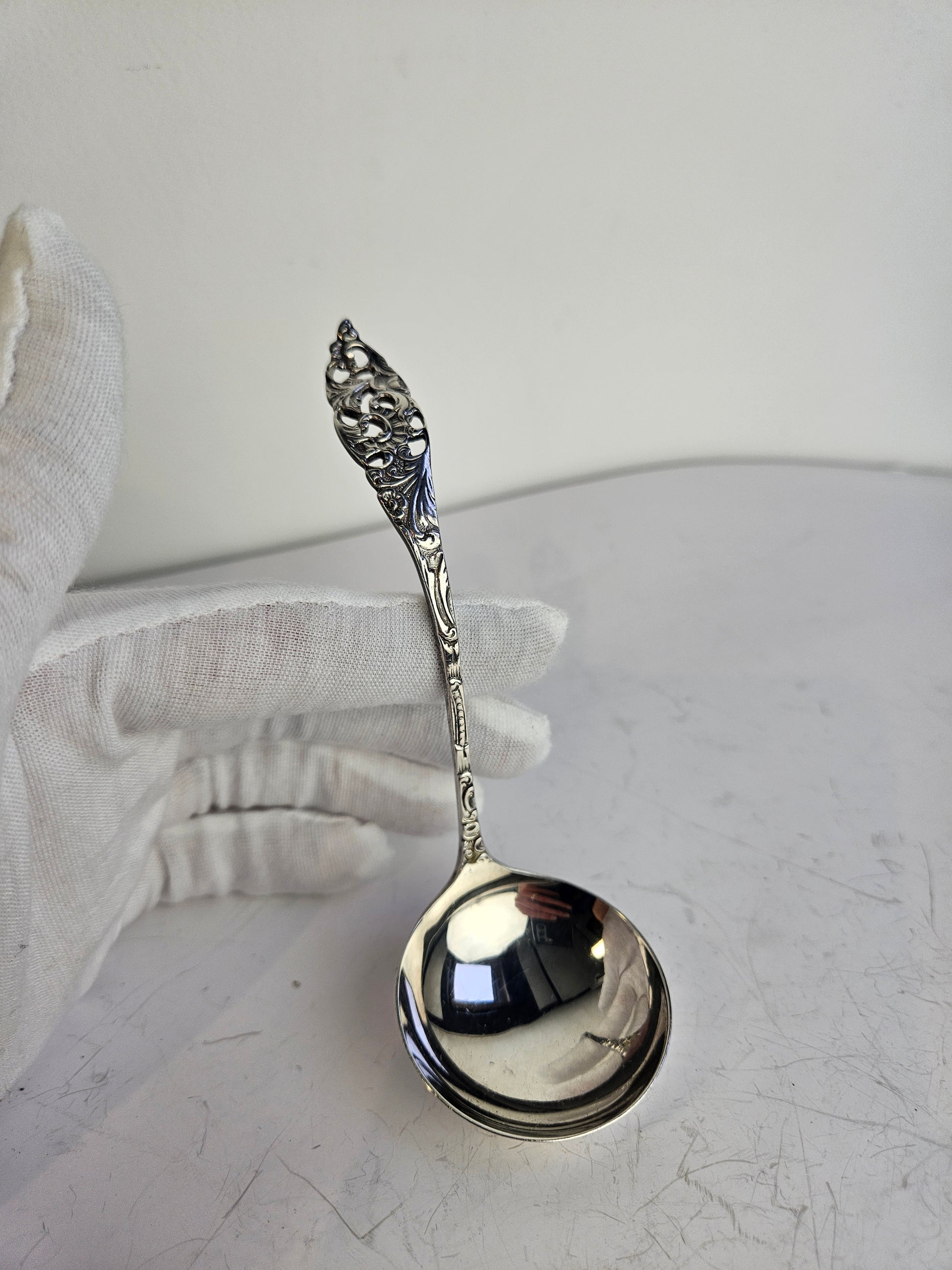 Zilveren roomlepel – Gebr. Huisman, Schoonhoven – 13 cm