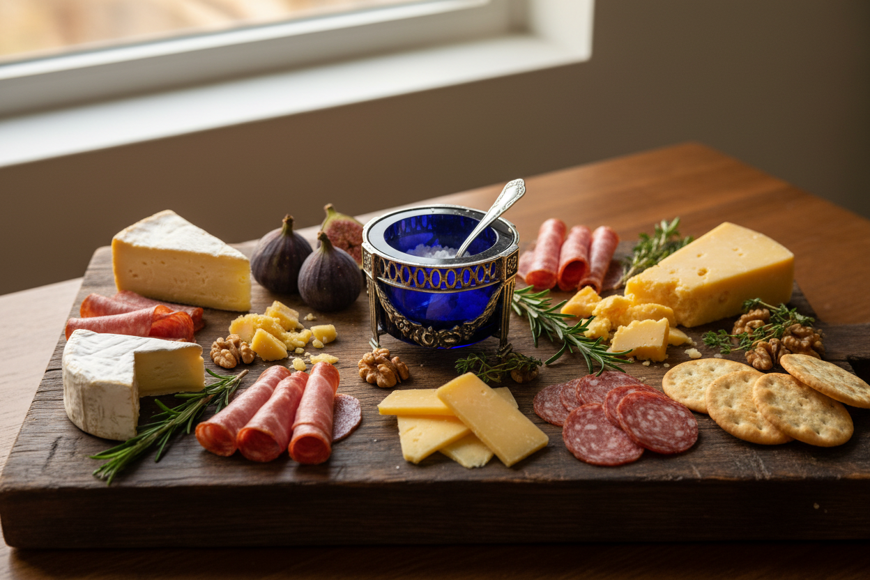 Zilveren zoutvaatje met blauw glazen inzet – BW van Eldik, Zutphen (1917–1950)