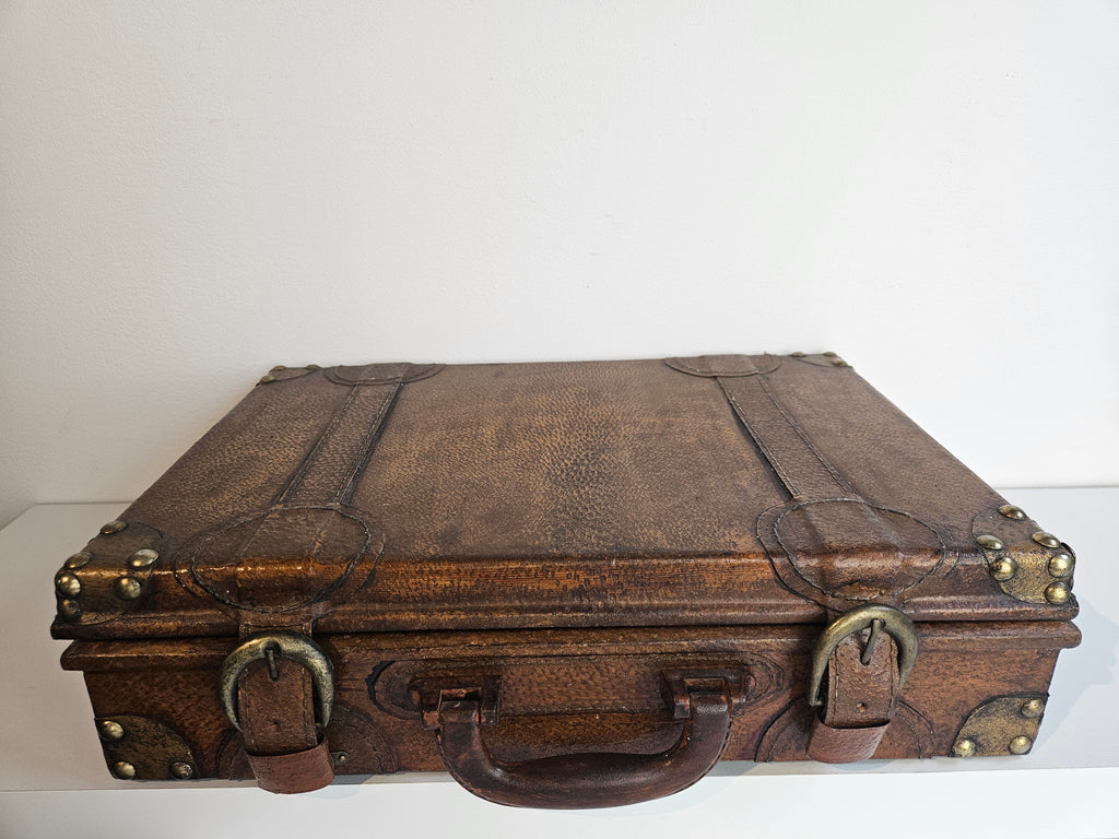 Vintage houten koffertje – decoratief en karaktervol – 36 cm