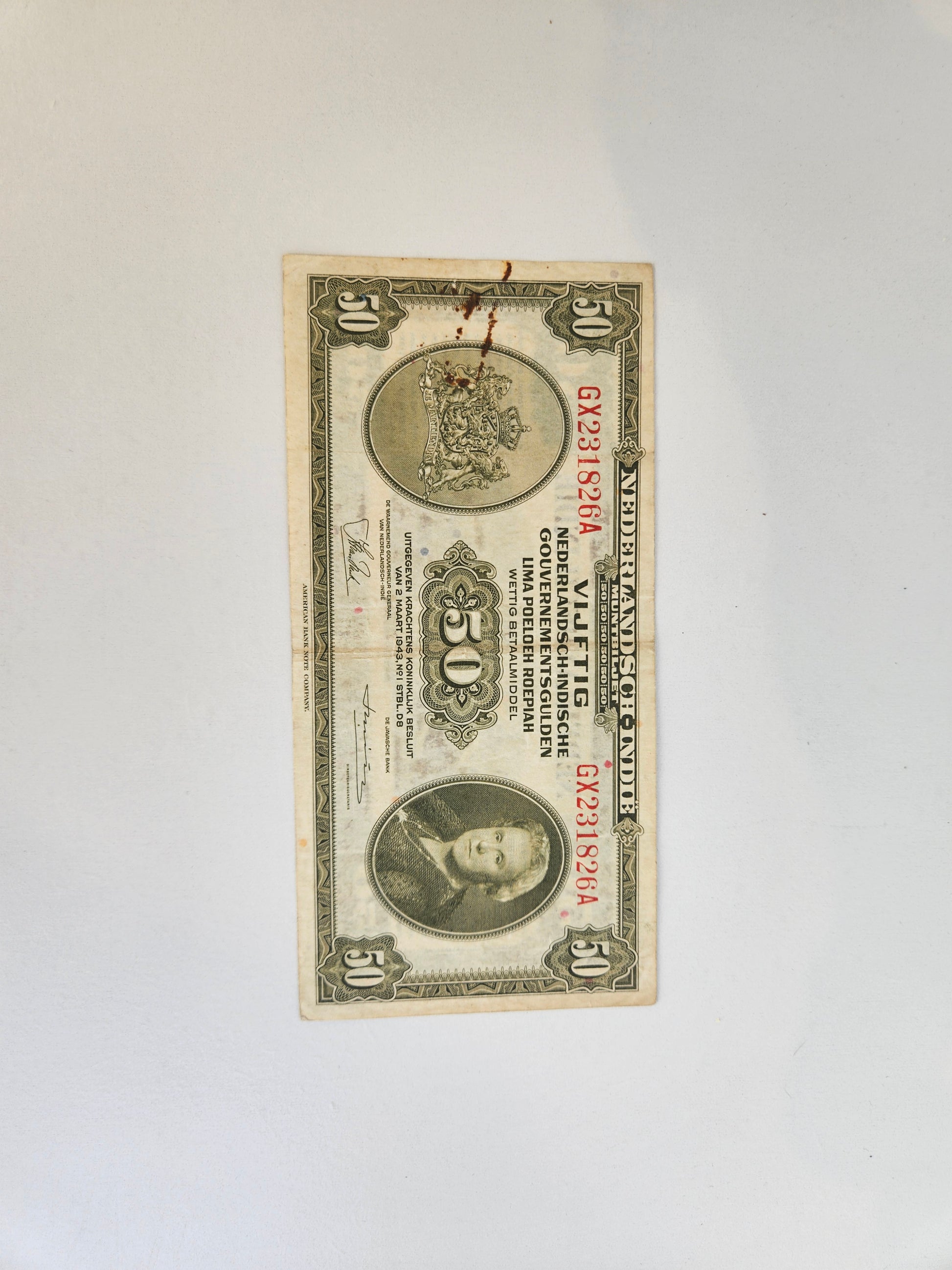 50 Gulden Bankbiljet Nederlands-Indië (1943)