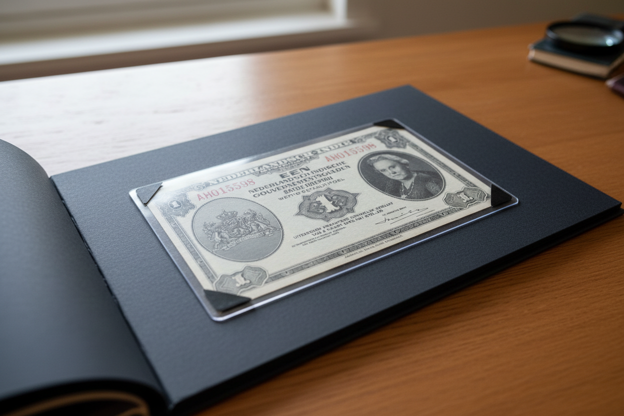 1 Gulden muntbiljet uit 1943 - Nederlands-Indië - Koningin Wilhelmina