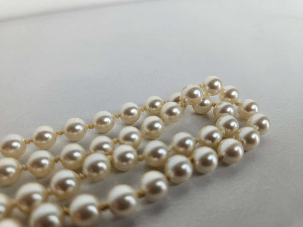 Vintage Parelcollier met Zilveren Sluiting – 85 cm
