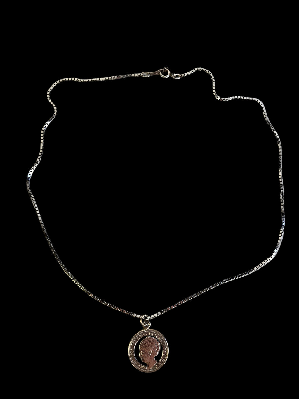 Zilveren "Stil Verzet" Ketting – Wilhelmina Kwartje in Venetiaanse Schakel