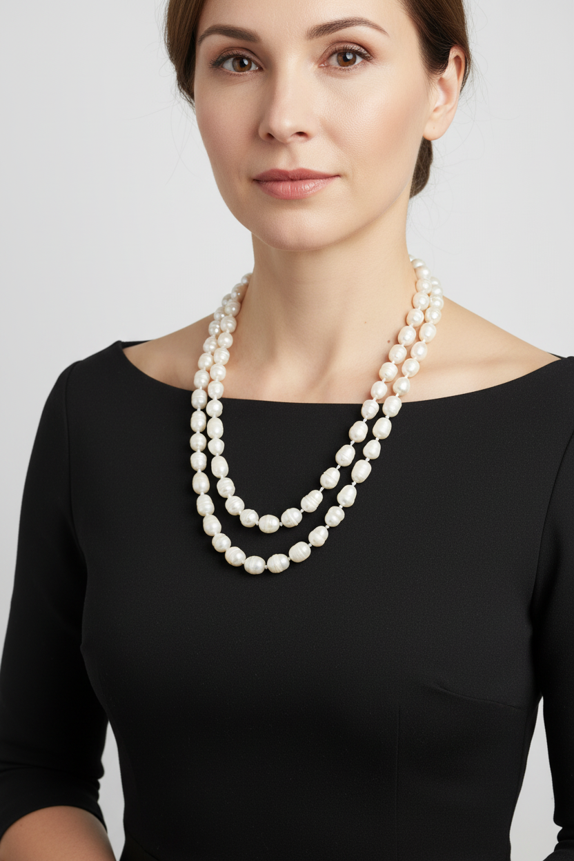 Witte Parelketting – Klassieke Ketting -  60 cm - Parels