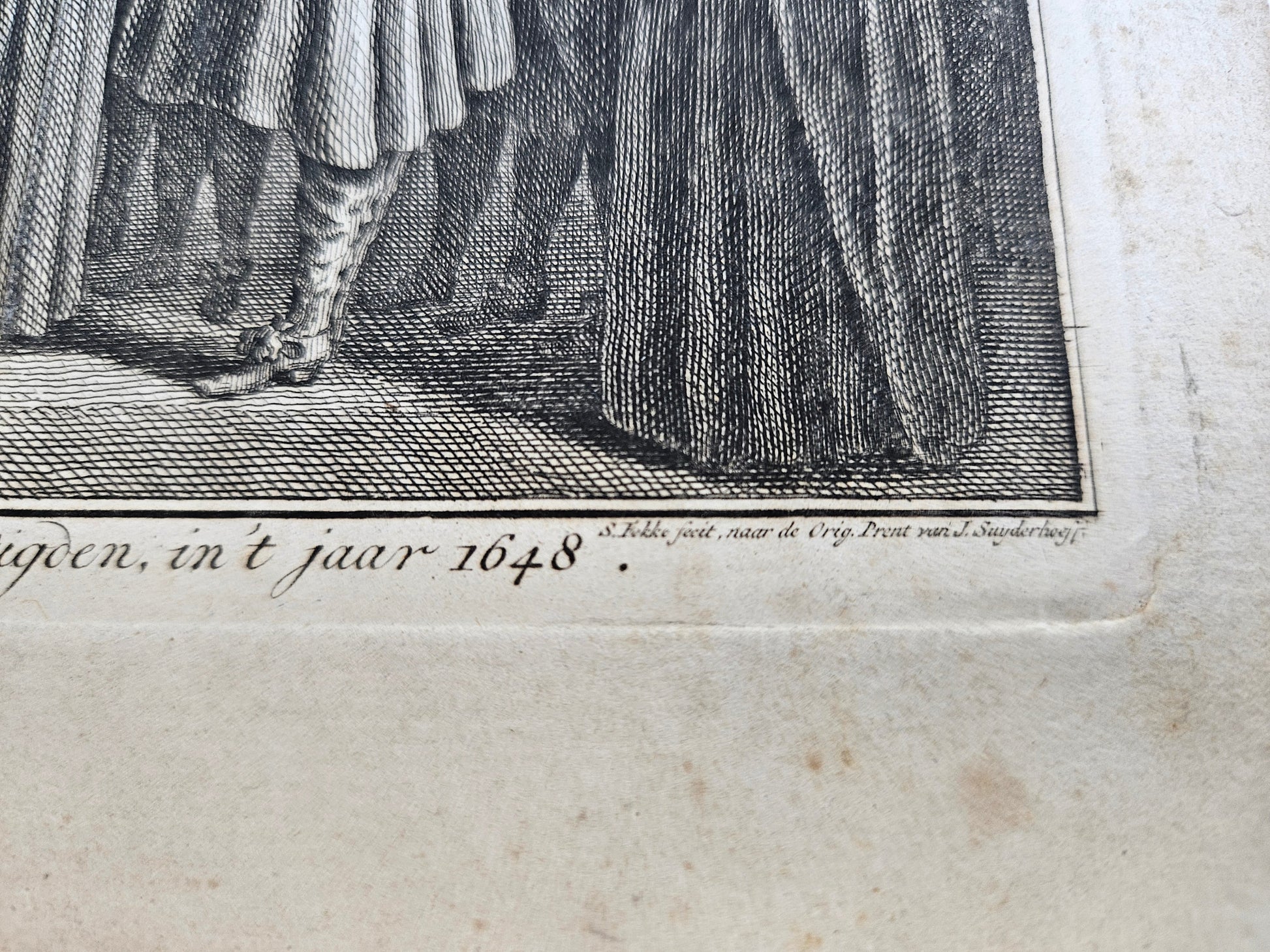 18e Eeuwse Kopergravure – Vrede van Münster (1648) – Illustratie uit Vaderlandsche Historie - Simon Fokke (1754