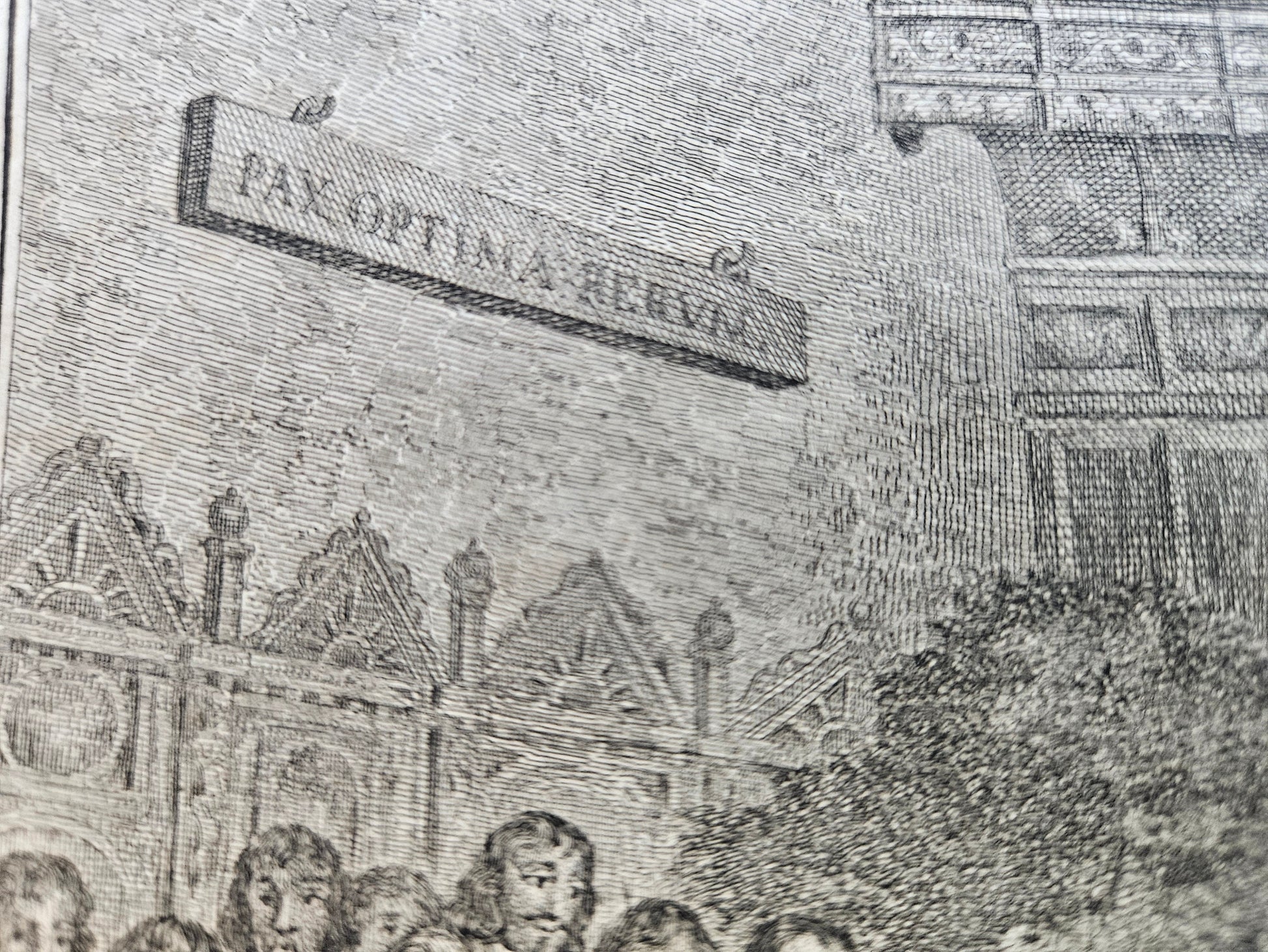 18e Eeuwse Kopergravure – Vrede van Münster (1648) – Illustratie uit Vaderlandsche Historie - Simon Fokke (1754