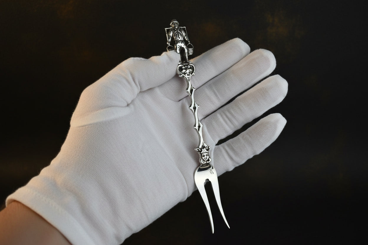 Antieke Zilveren Serveervork ‘Waterdrager’ – Nederlands Zilver (1906-1953) – 20 Gram