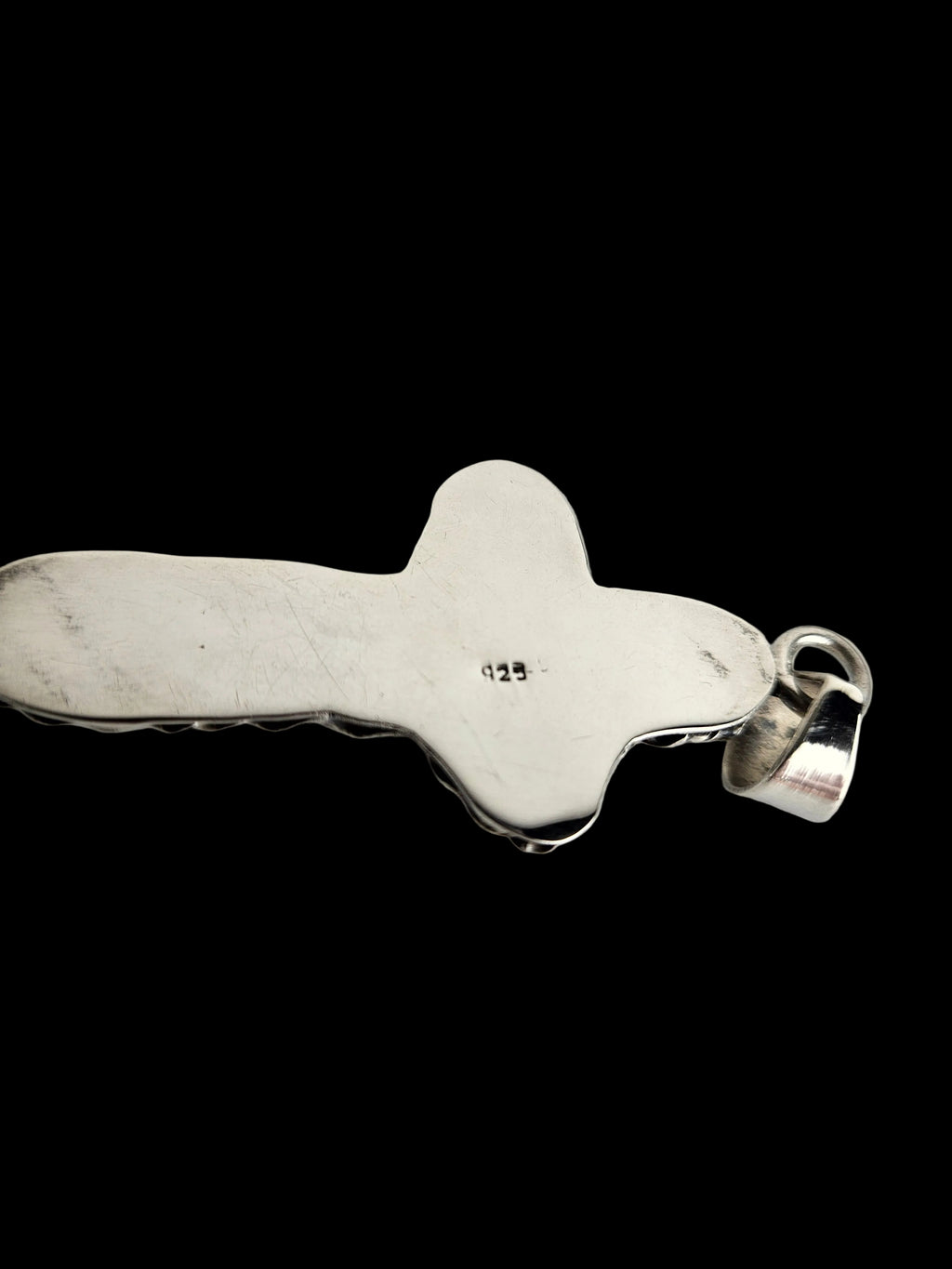 Vintage Sterling Zilveren Kruishanger met Parelmoer Inleg
