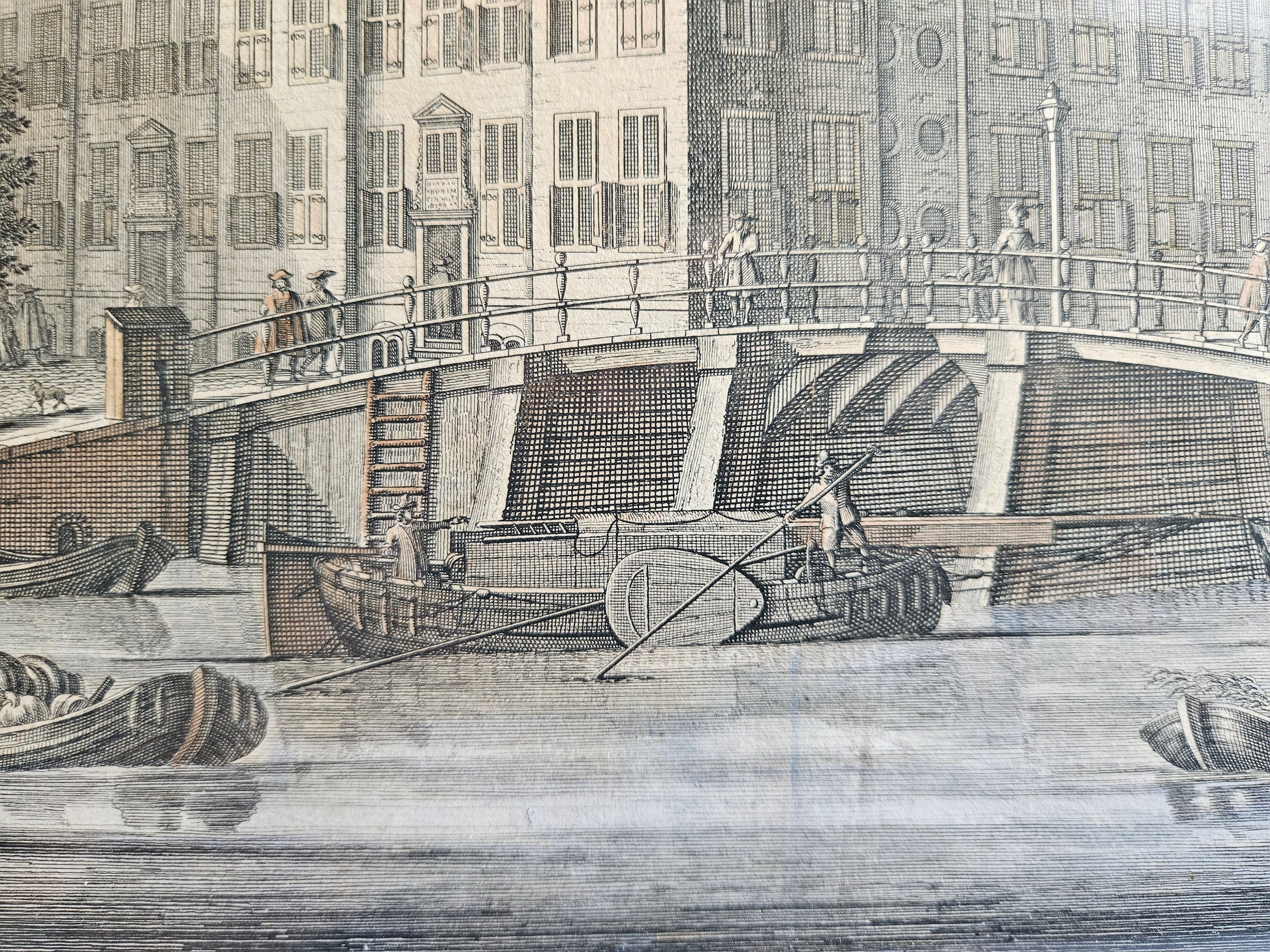 Antieke Kopergravure Amsterdam – Diaken Weeshuis aan de Amstel (ca. 1726)
