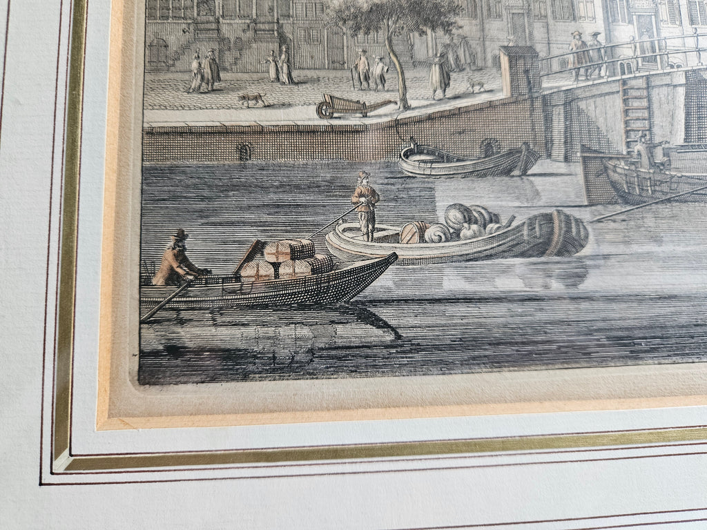 Antieke Kopergravure Amsterdam – Diaken Weeshuis aan de Amstel (ca. 1726)