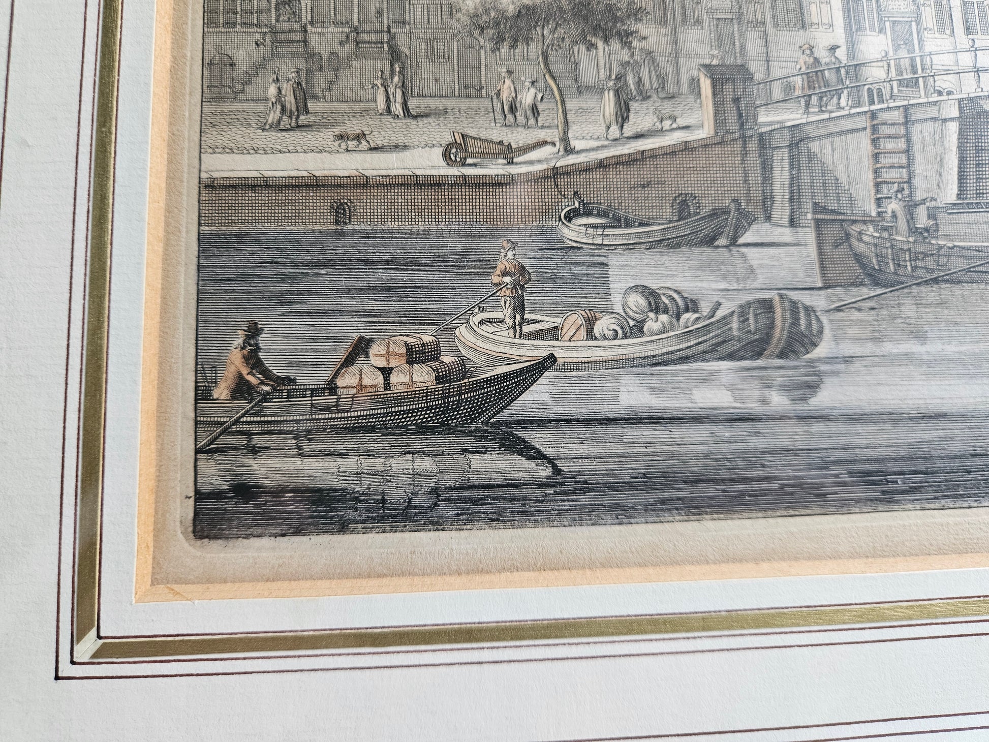 Antieke Kopergravure Amsterdam – Diaken Weeshuis aan de Amstel (ca. 1726)