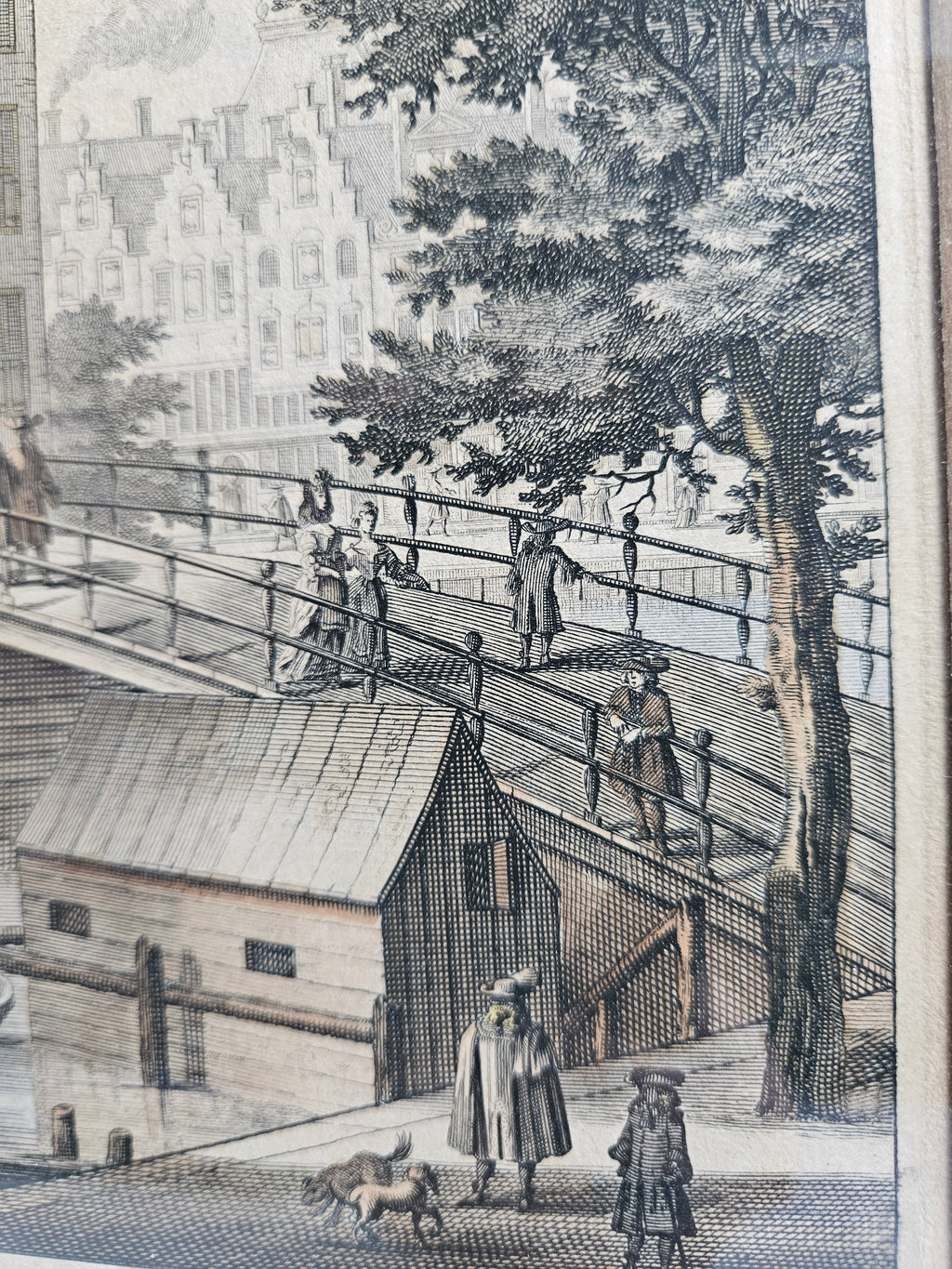 Antieke Kopergravure Amsterdam – Diaken Weeshuis aan de Amstel (ca. 1726)