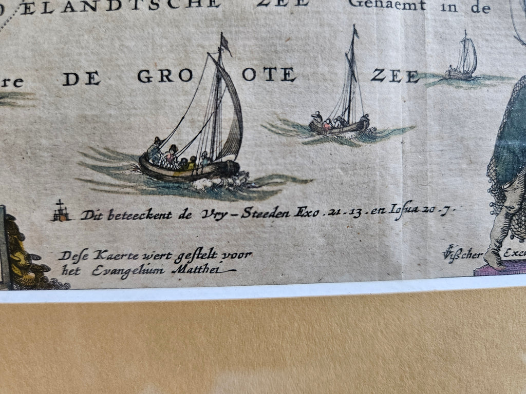 Zeldzame 17e-eeuwse Statenbijbelkaart "Het Beloofde Land" – Claes Jansz. Visscher (ca. 1642-1650)