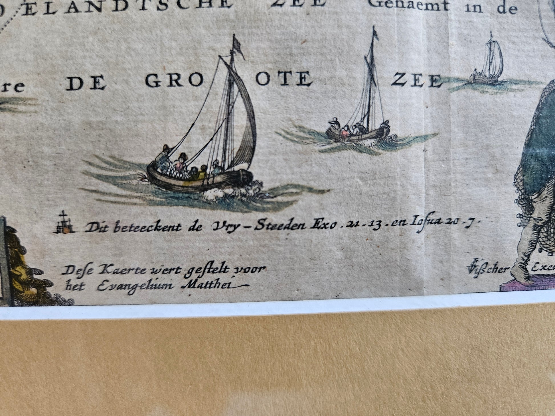 Zeldzame 17e-eeuwse Statenbijbelkaart "Het Beloofde Land" – Claes Jansz. Visscher (ca. 1642-1650)