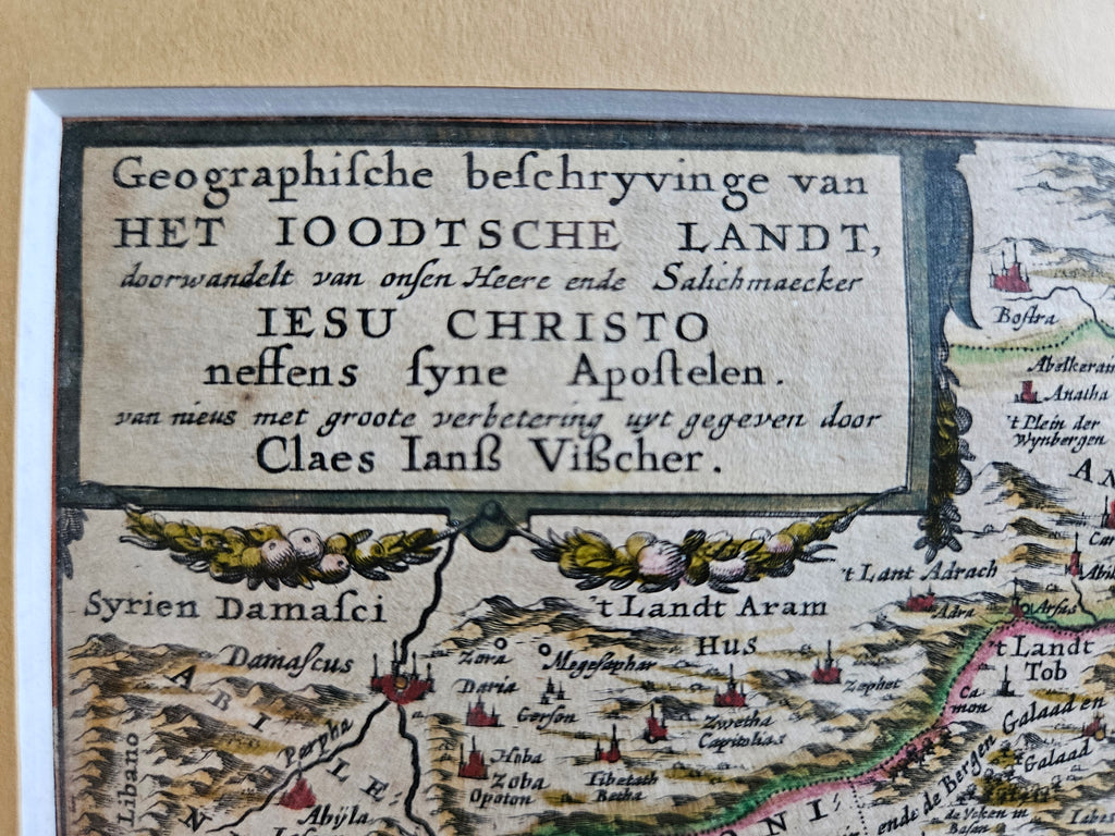 Zeldzame 17e-eeuwse Statenbijbelkaart "Het Beloofde Land" – Claes Jansz. Visscher (ca. 1642-1650)