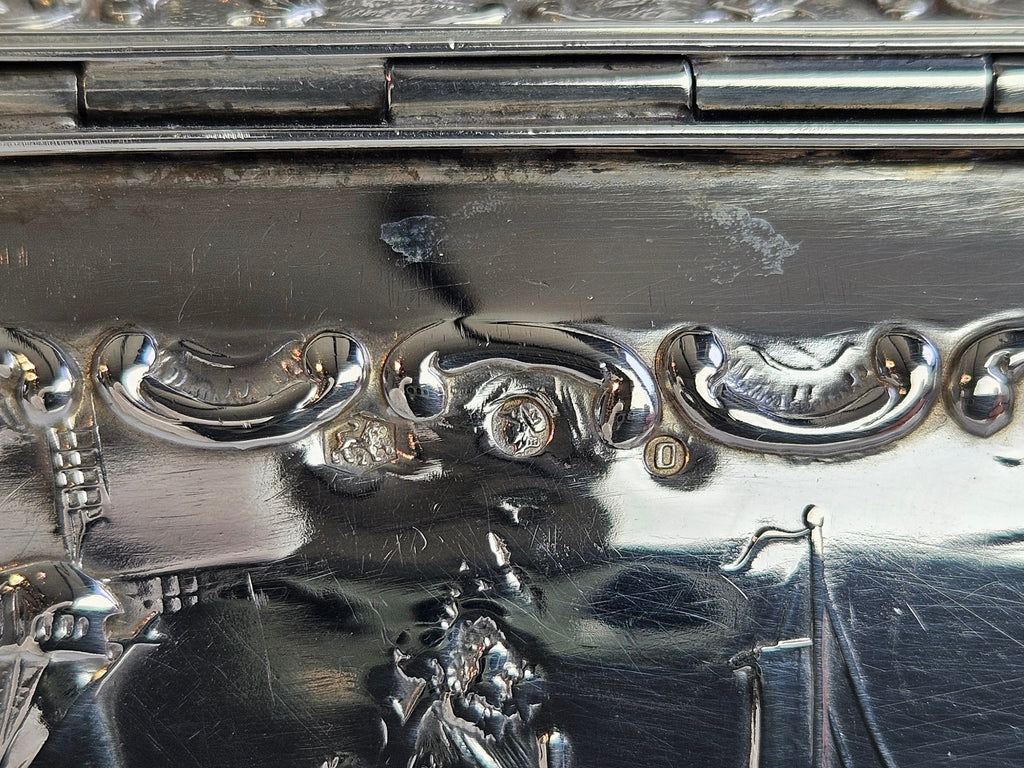 Antique Silver Tea Caddy – H. Hooijkaas Schoonhoven – Handmade Silverware with Relief Decoration