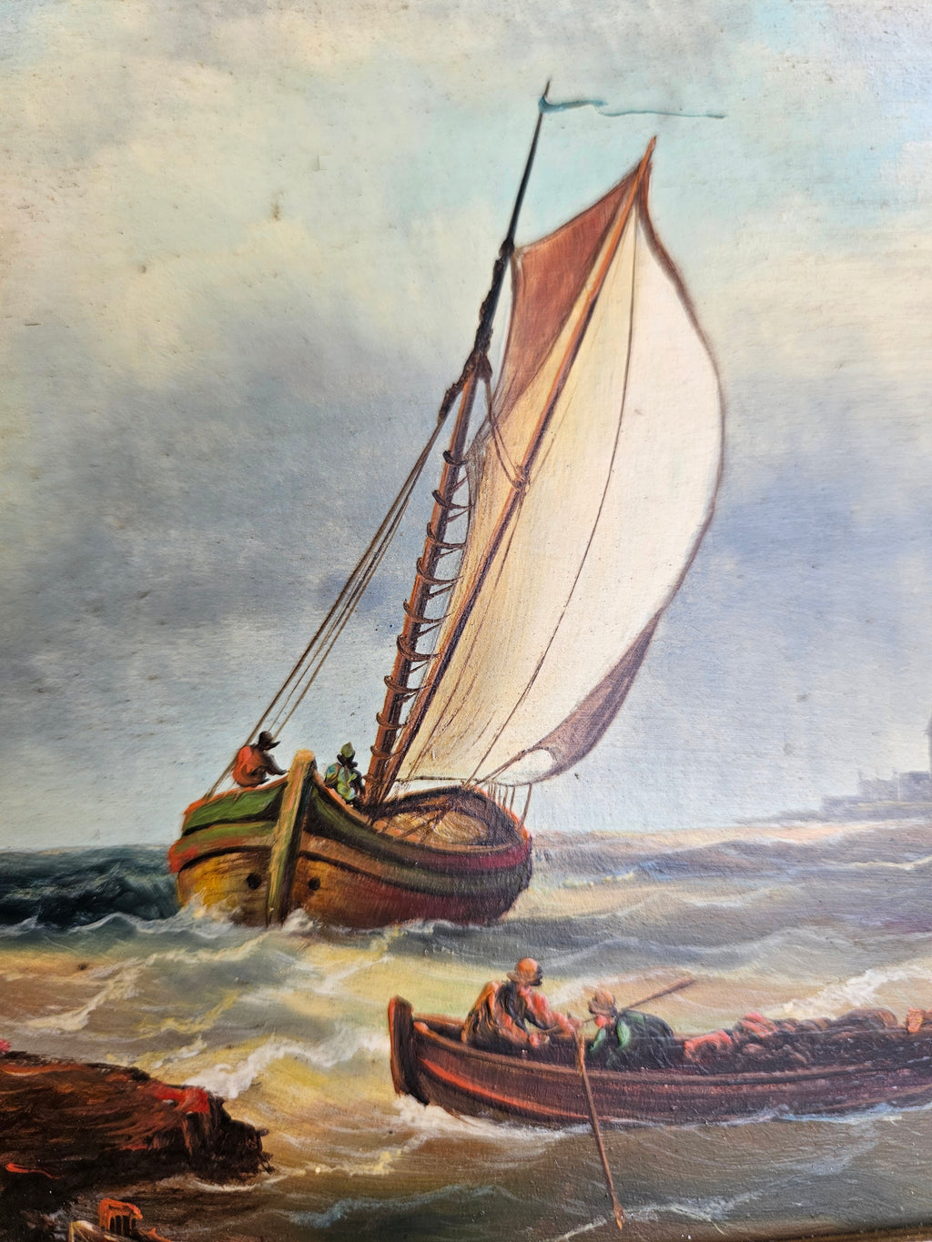 Marine tafereel met zeilschip – gesigneerd J. Webb (ca. 1871 - 1891)