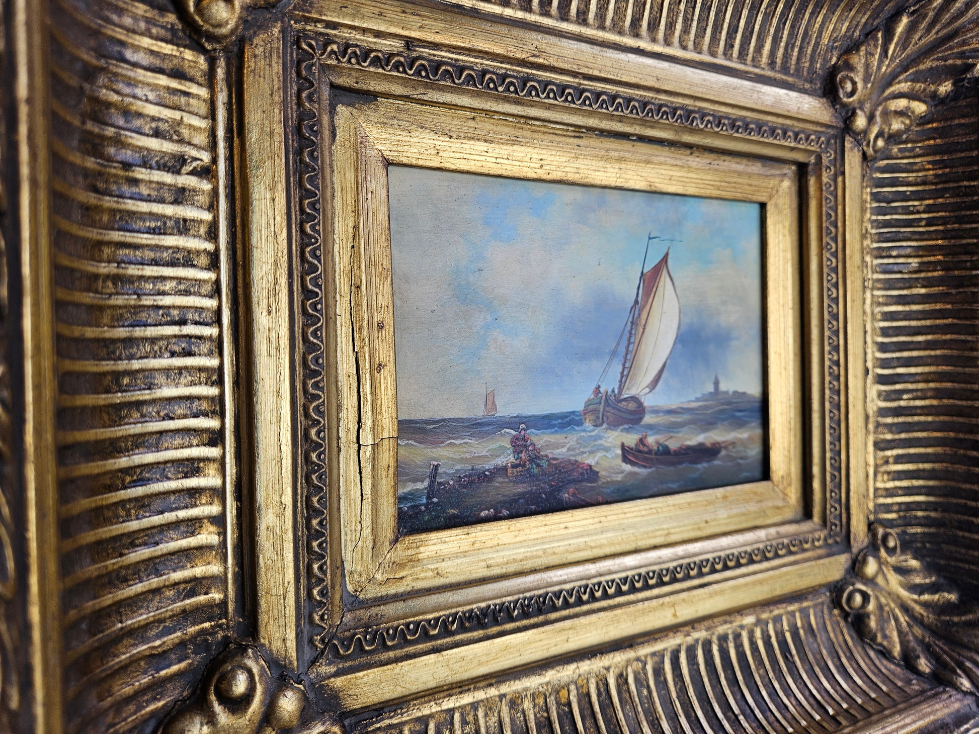 Marine tafereel met zeilschip – gesigneerd J. Webb (ca. 1871 - 1891)