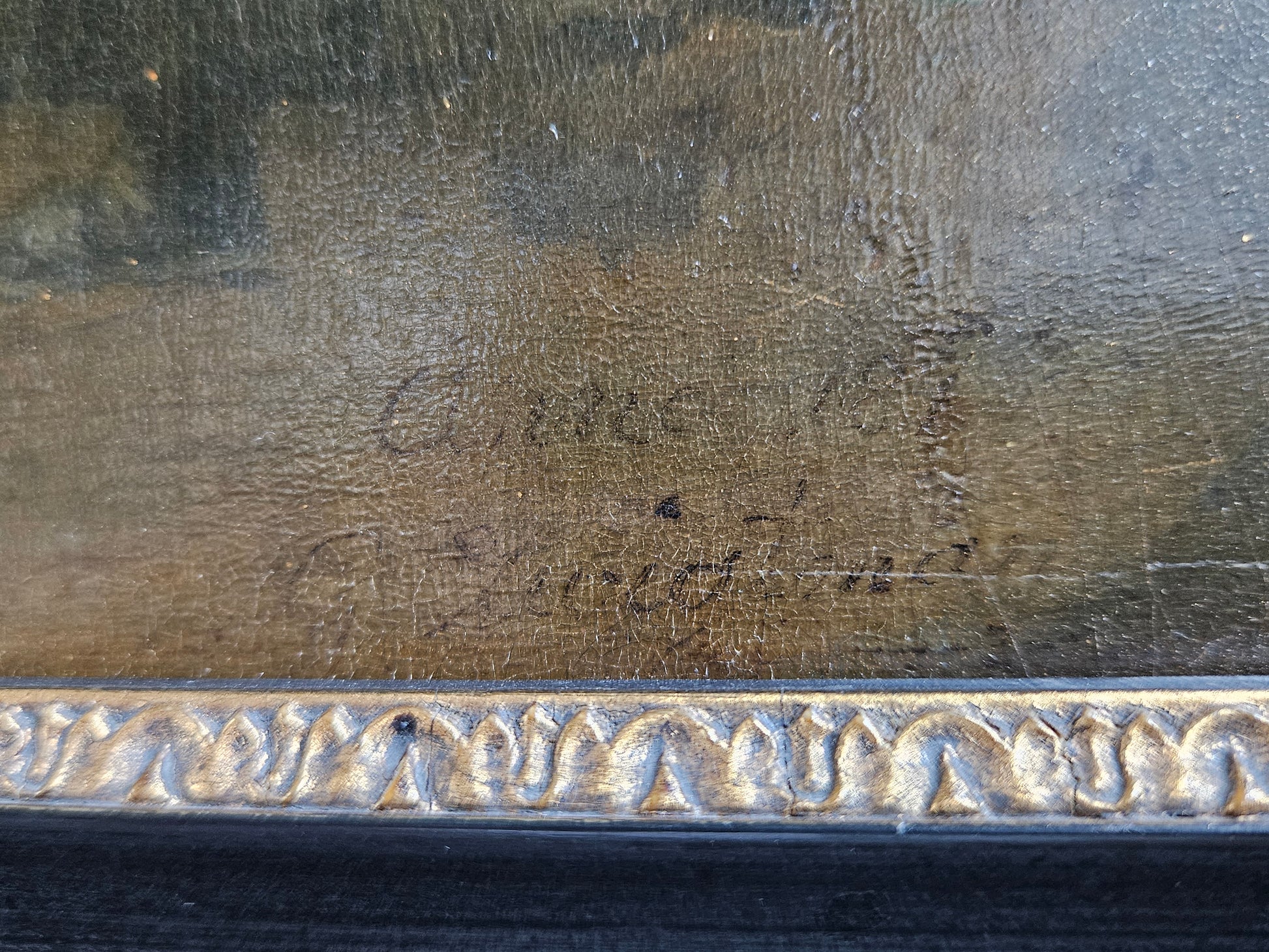 Sfeervol 19e-eeuws interieurtafereel – Figuren bij kaarslicht, olieverf op paneel