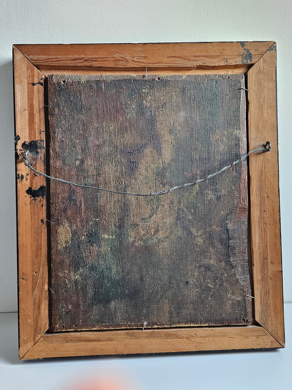 Sfeervol 19e-eeuws interieurtafereel – Figuren bij kaarslicht, olieverf op paneel