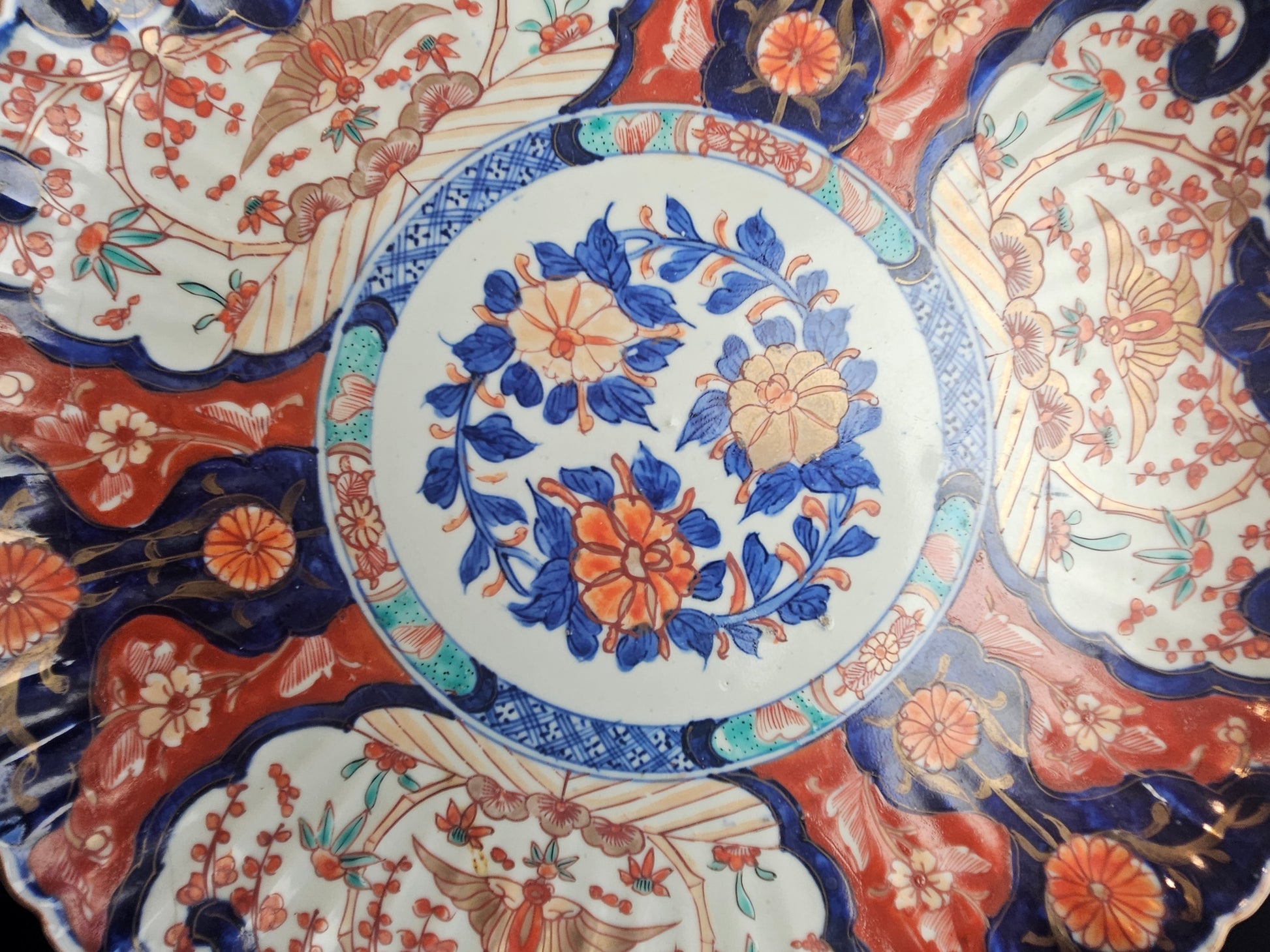 Antiek Japans Imari porselein bord (19e eeuw) – rijk gedecoreerd – Ø 31 cm