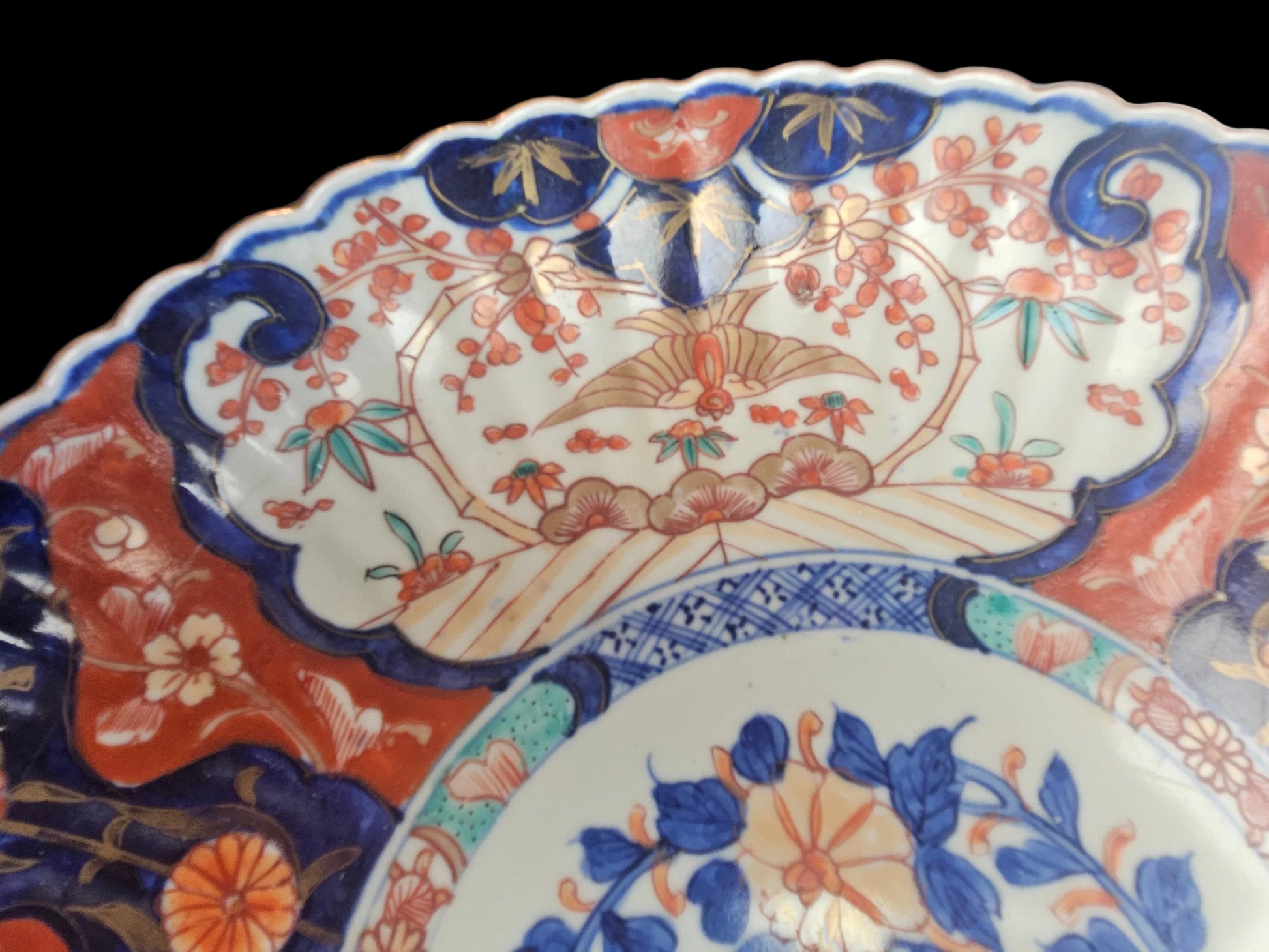 Antiek Japans Imari porselein bord (19e eeuw) – rijk gedecoreerd – Ø 31 cm