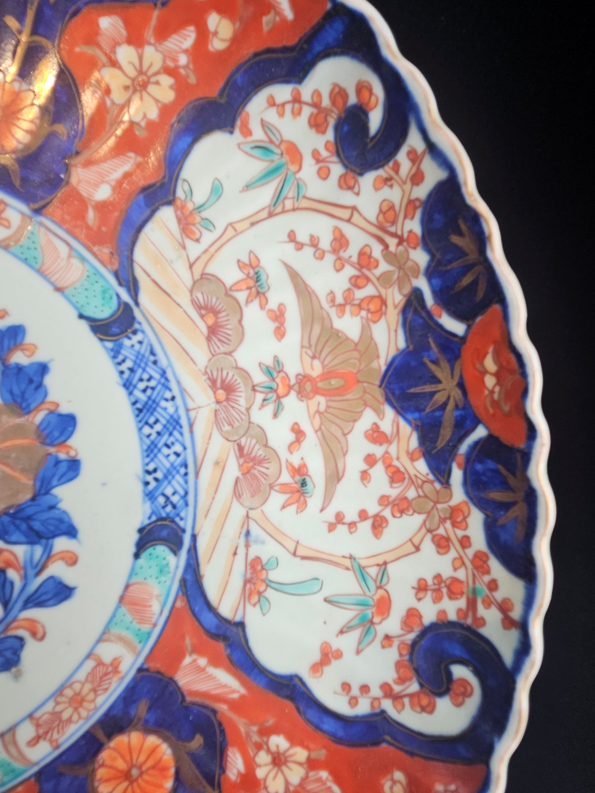 Antiek Japans Imari porselein bord (19e eeuw) – rijk gedecoreerd – Ø 31 cm