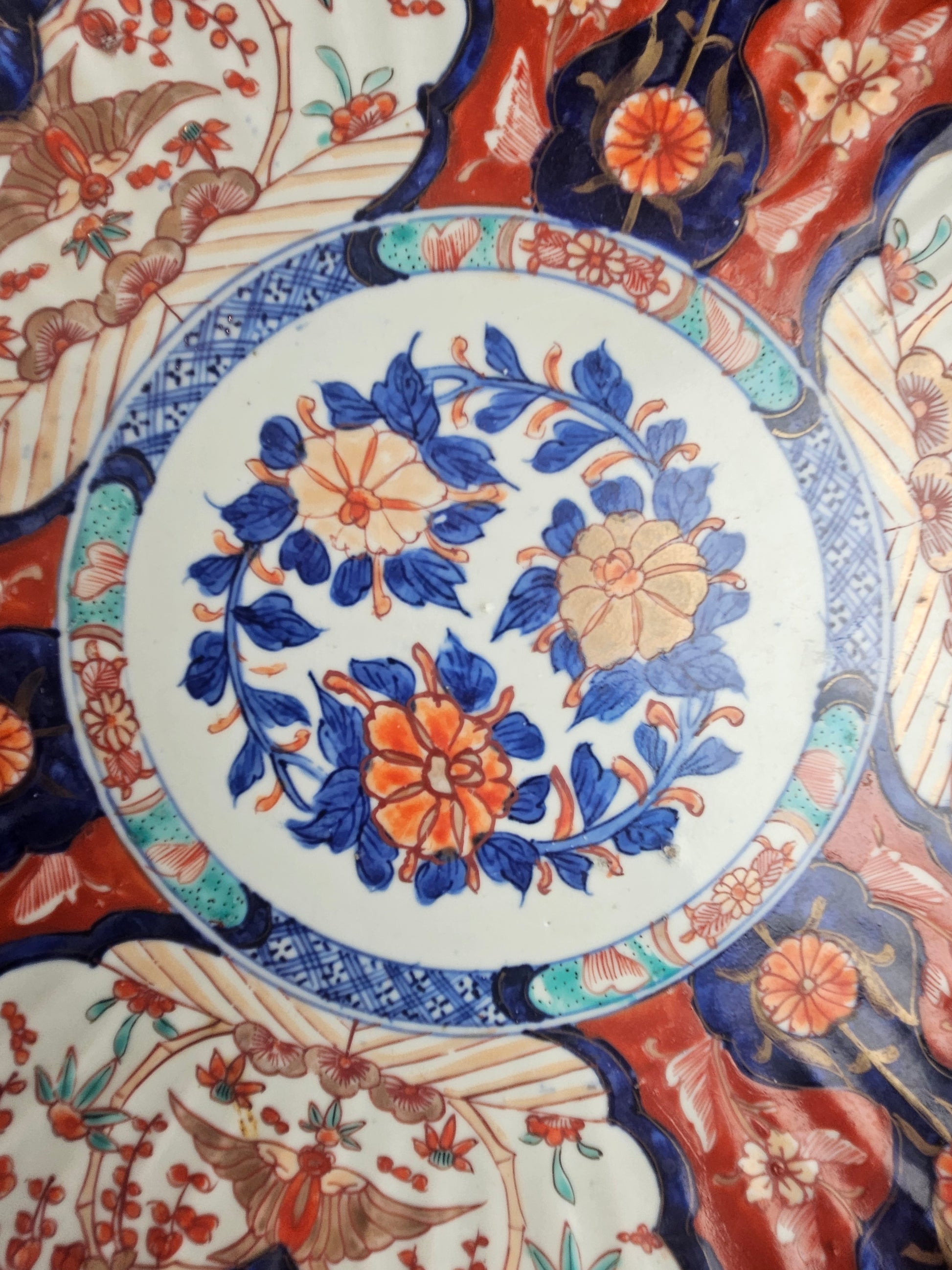 Antiek Japans Imari porselein bord (19e eeuw) – rijk gedecoreerd – Ø 31 cm