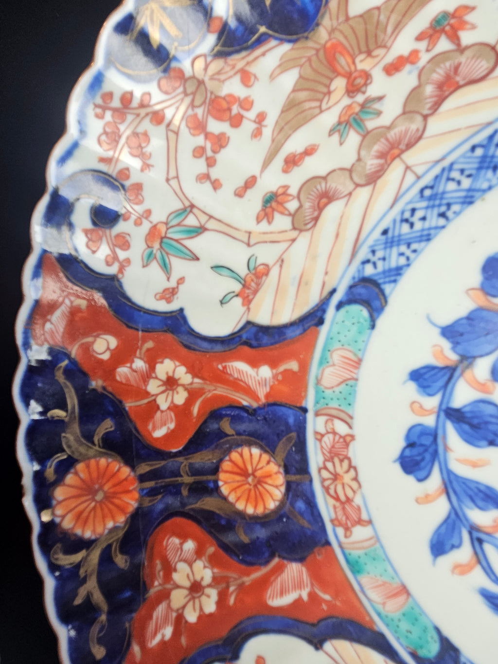 Antiek Japans Imari porselein bord (19e eeuw) – rijk gedecoreerd – Ø 31 cm