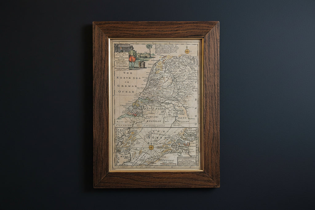 Zeldzame Antieke Kaart Nederland (1748) – Emanuel Bowen – Gebaseerd op Le Rouge & Astronomische Waarnemingen