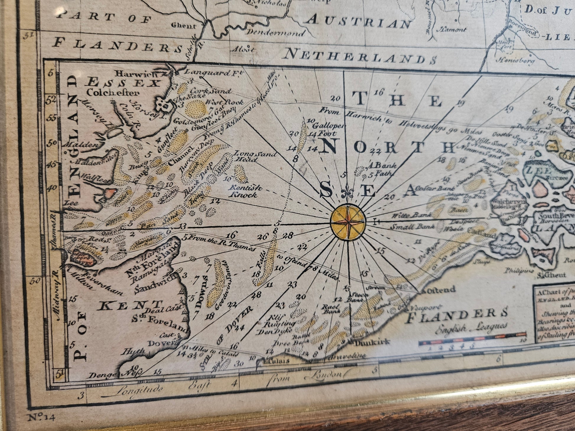Zeldzame Antieke Kaart Nederland (1748) – Emanuel Bowen – Gebaseerd op Le Rouge & Astronomische Waarnemingen