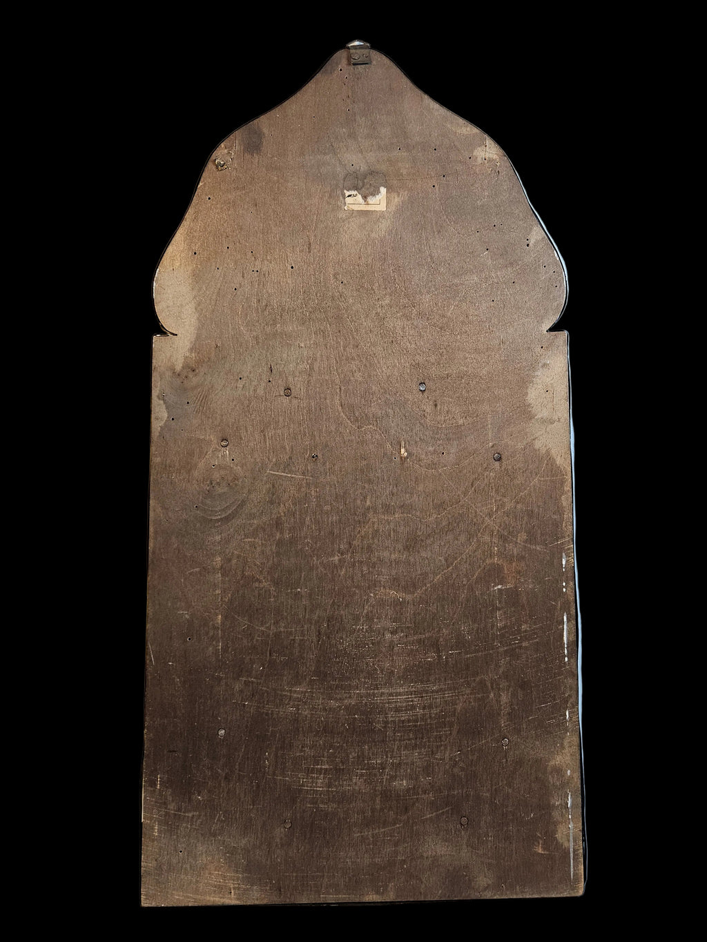 Antiek Latoen Koperen Borstelkastje met Spiegel - Oud-Hollands Halspiegelkastje - 27 x 55 cm