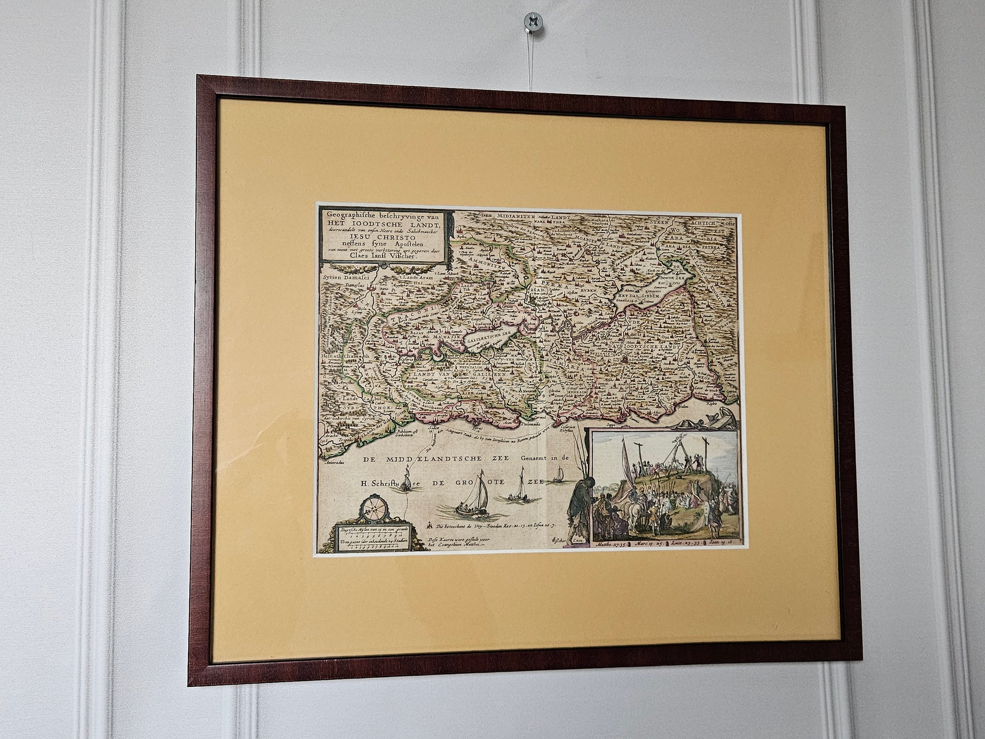 Zeldzame 17e-eeuwse Statenbijbelkaart "Het Beloofde Land" – Claes Jansz. Visscher (ca. 1642-1650)