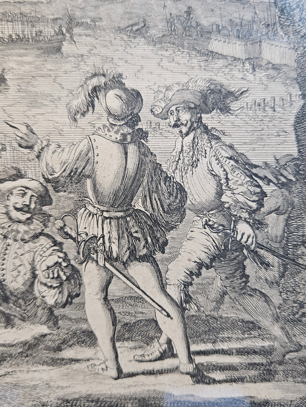 Antieke kopergravure “Het Beleg van Grave” – Jan Luyken – ingelijst historisch tafereel