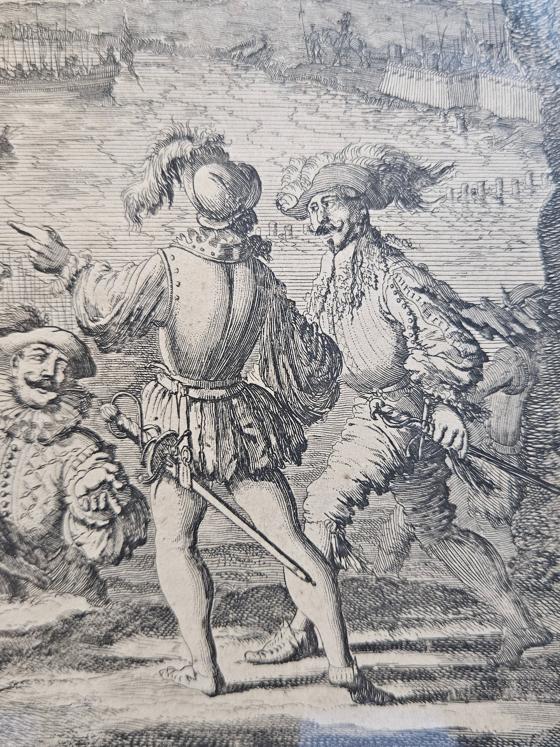 Antieke kopergravure “Het Beleg van Grave” – Jan Luyken – ingelijst historisch tafereel