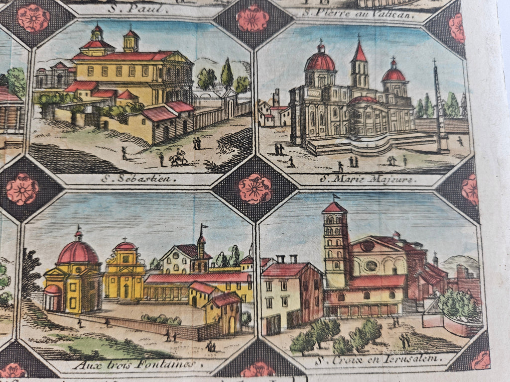 18e-eeuwse handgekleurde gravure – Rome – Alexandre de Rogissart